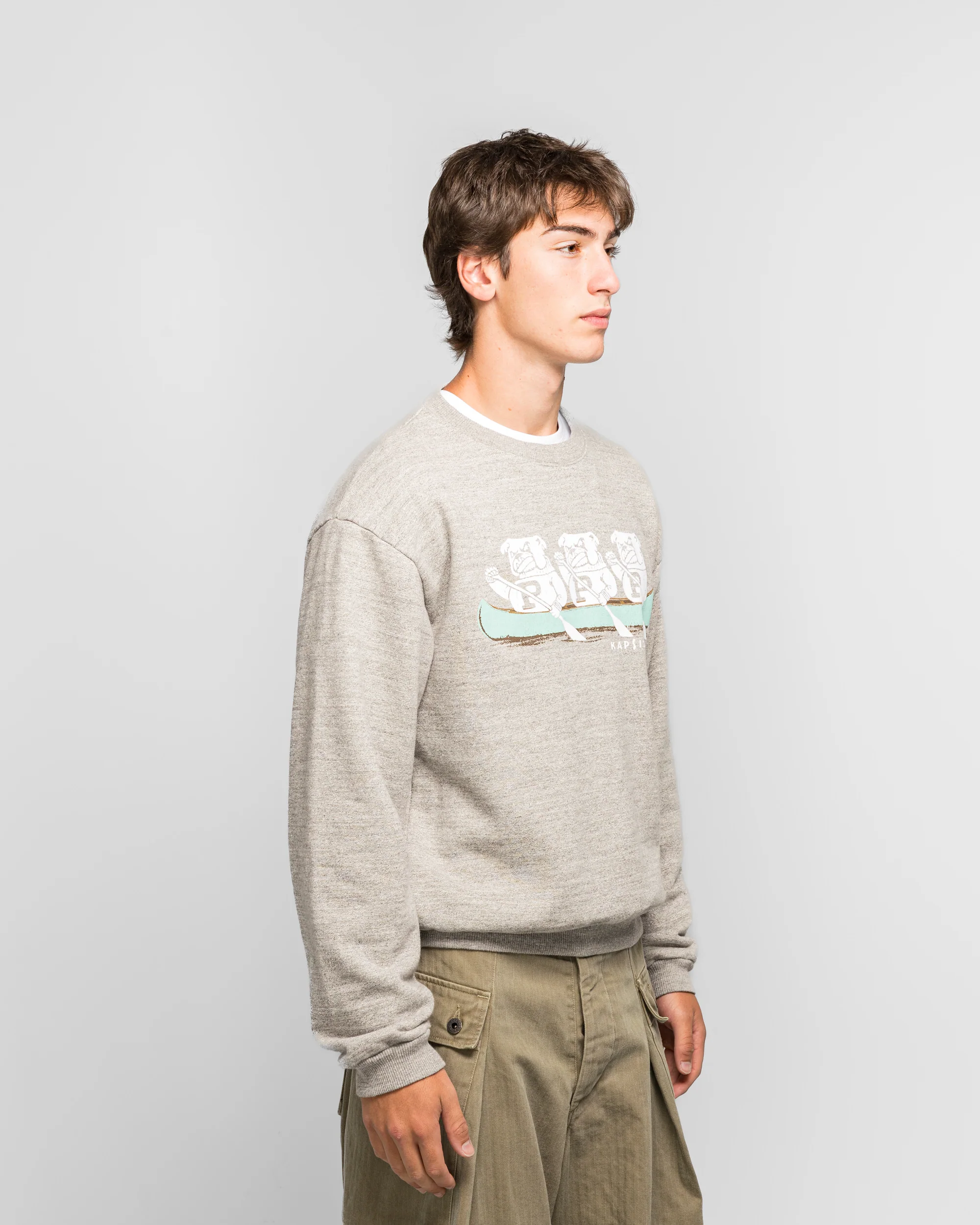 TOP SWT Knit Crew SWT ('P' BULLDOG) - Top Grey - Image 3
