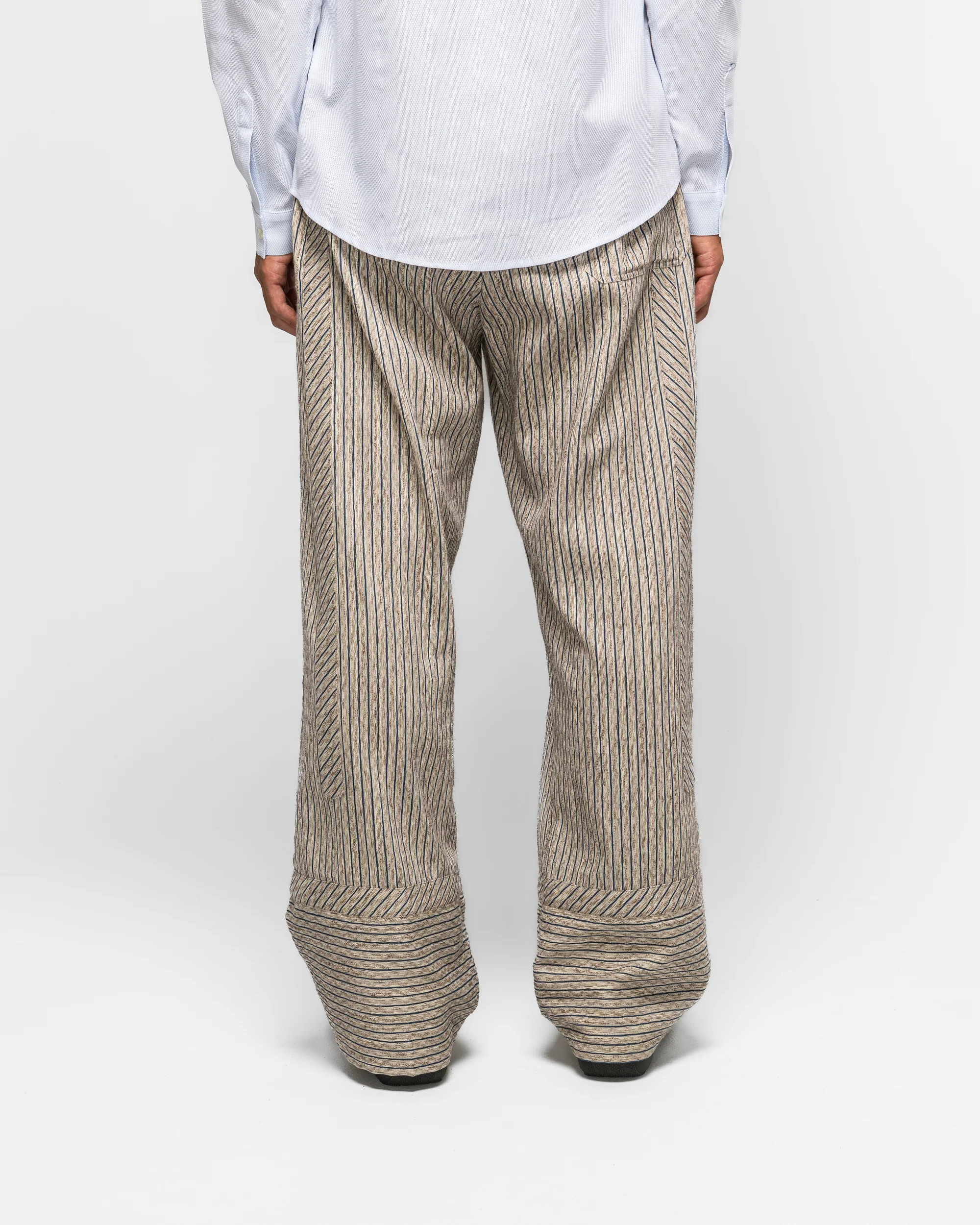 Kyan Trouser - Tan/Blue Textured Stripe - Image 4
