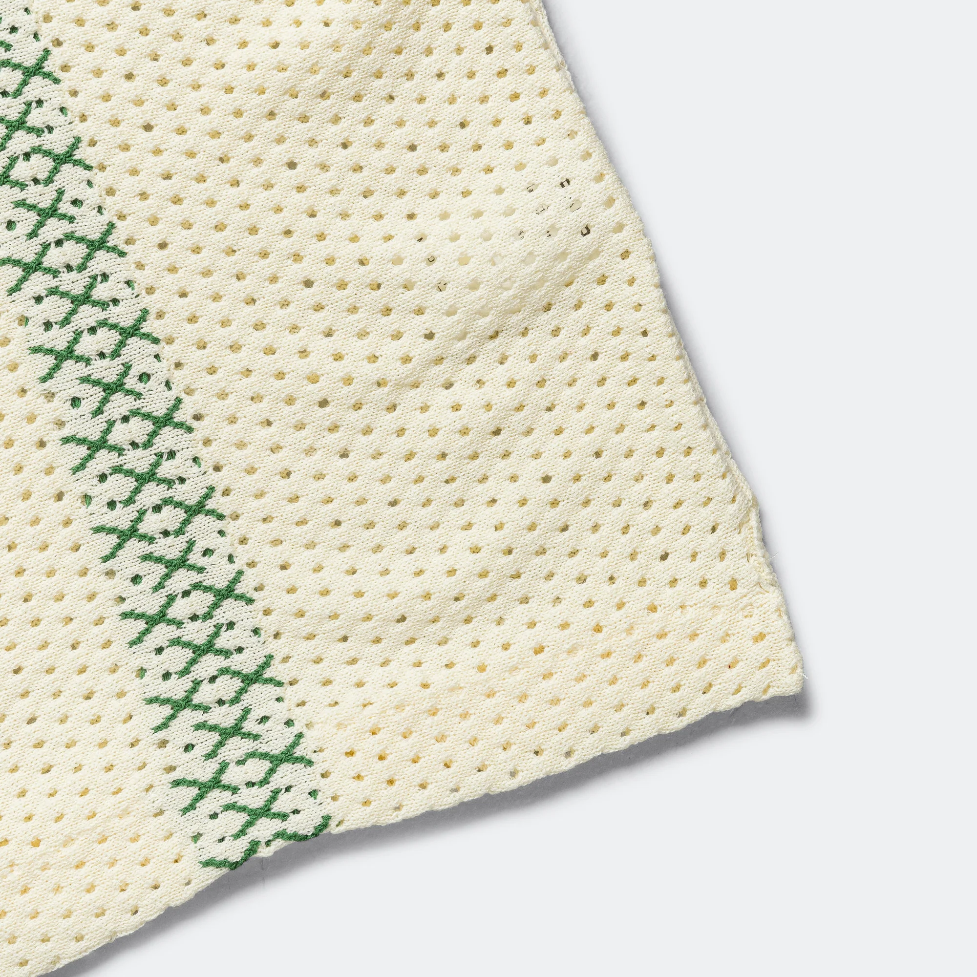 Knit Polo Mesh Stripe - Off White - Image 5