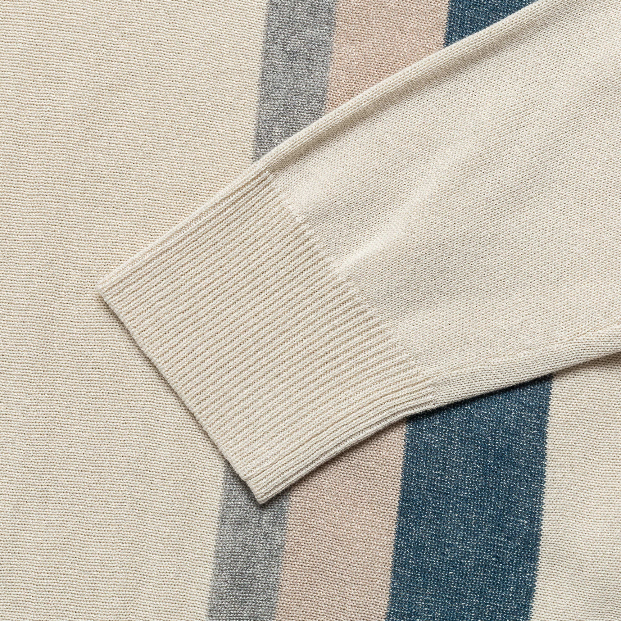 Knit Polo Stripe Argyle - Off White - Image 3