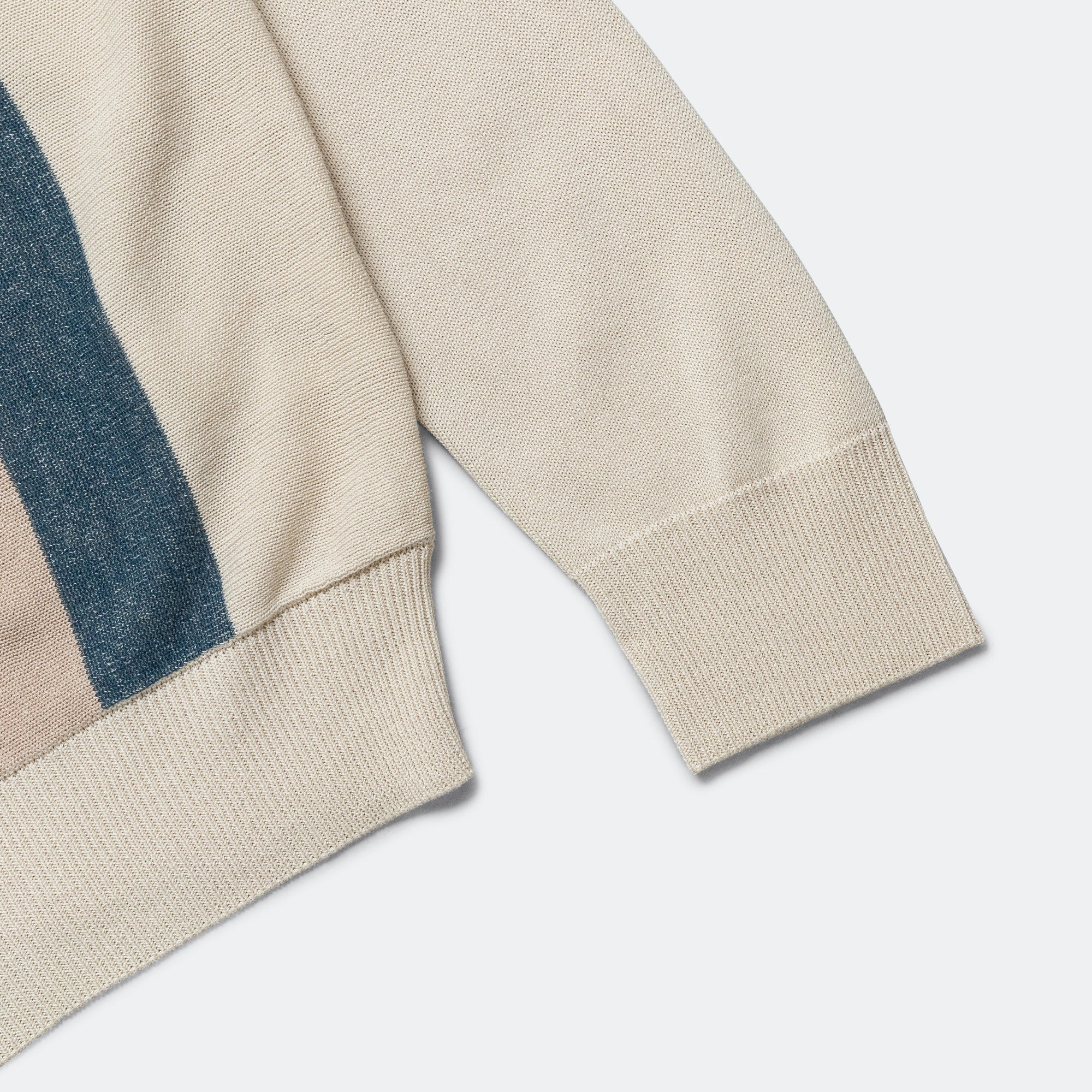 Knit Polo Stripe Argyle - Off White - Image 4