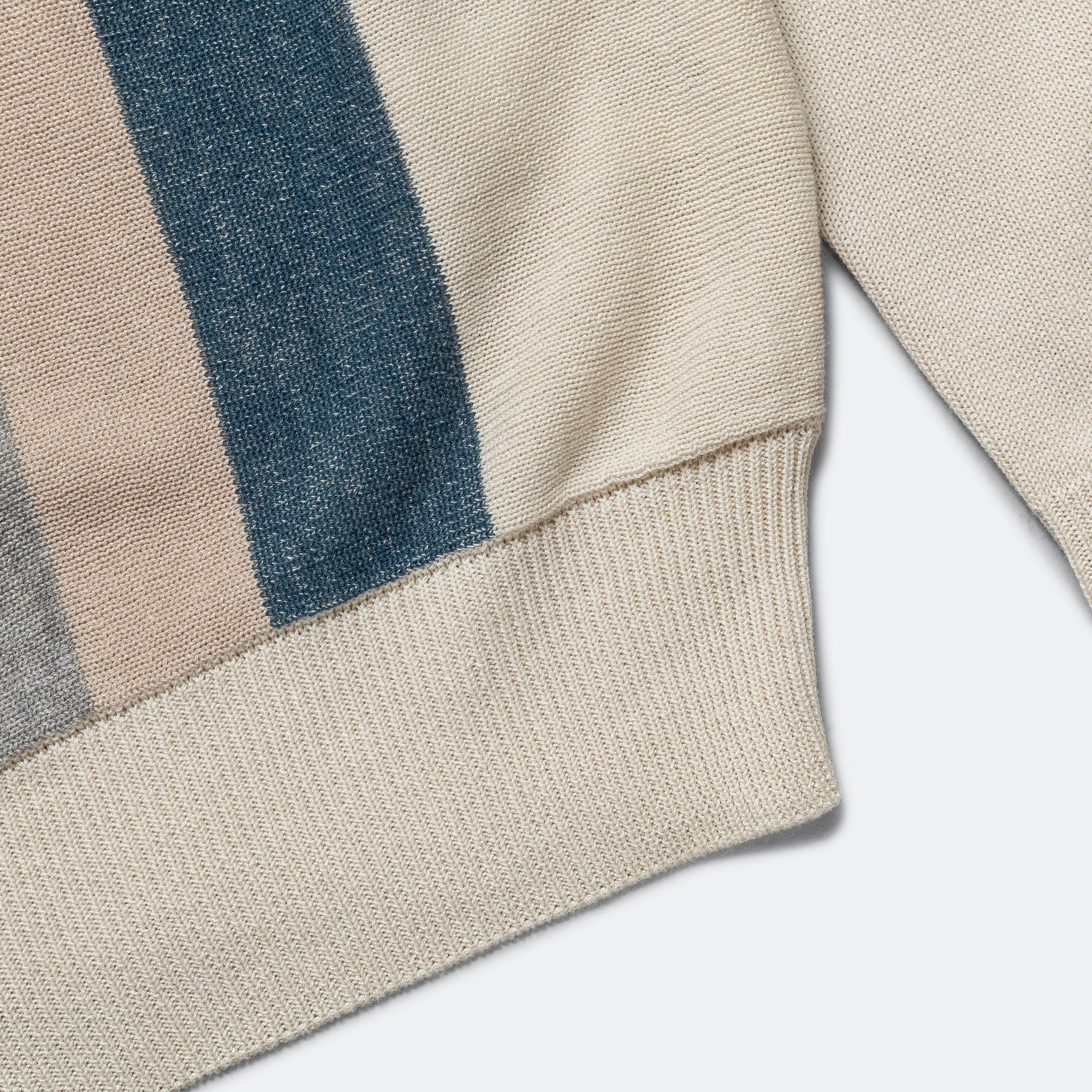 Knit Polo Stripe Argyle - Off White - Image 5
