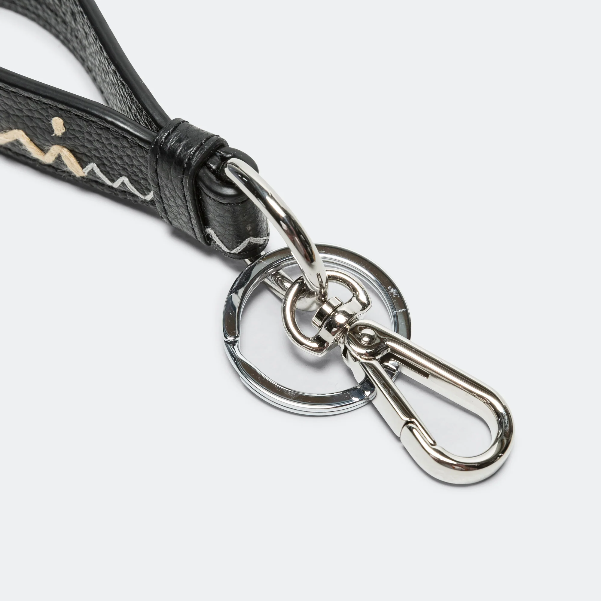 Leather Keyring - Black - Image 3