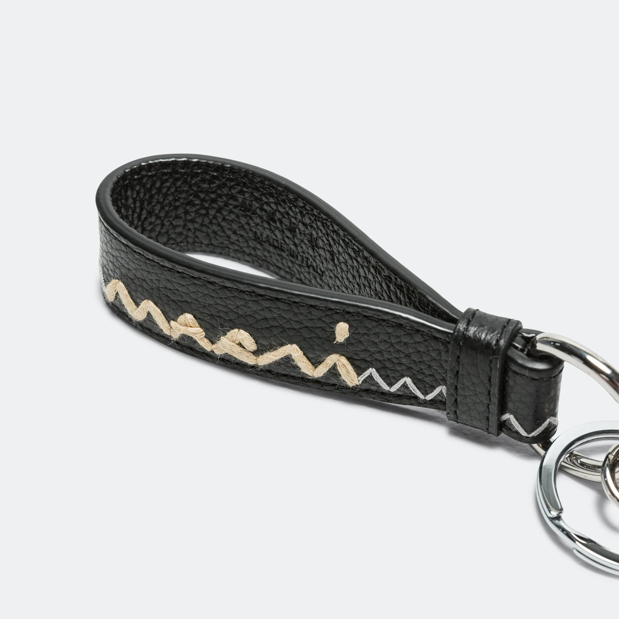 Leather Keyring - Black - Image 4