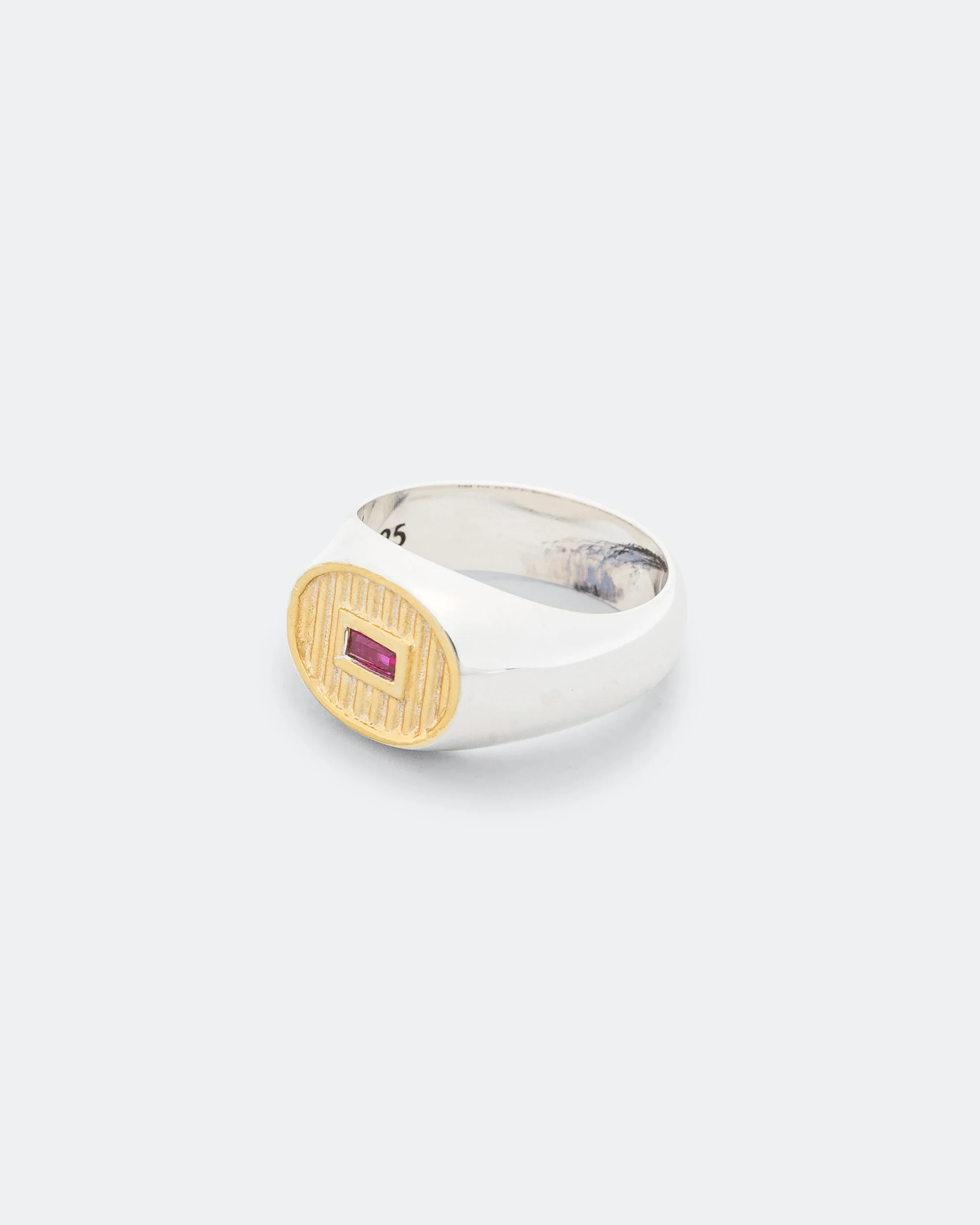 Sherman Signet - Ruby/14k Gold-925 Silver - Image 2