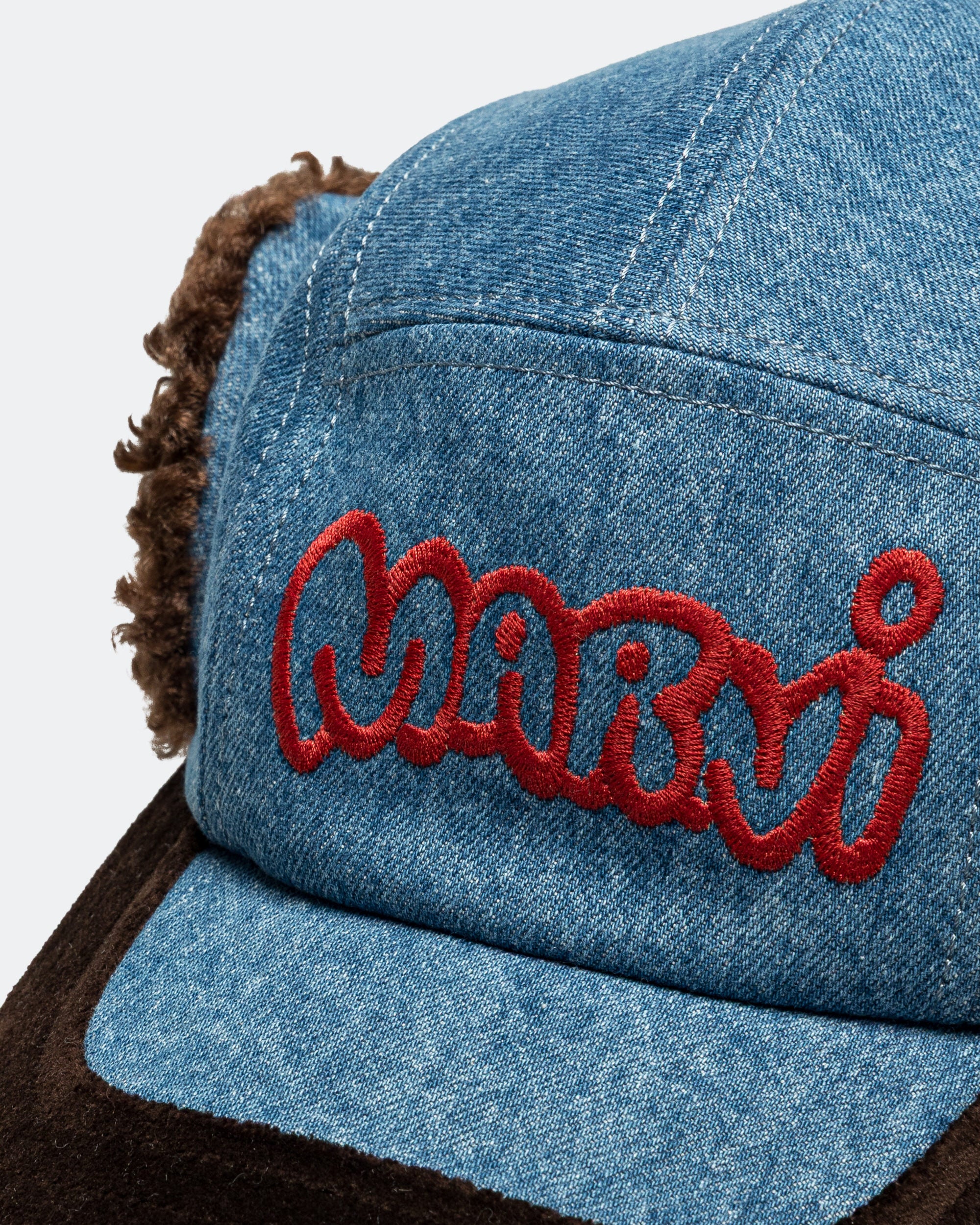 Baseball Trapper Hat - Washed Bull Denim - Image 3