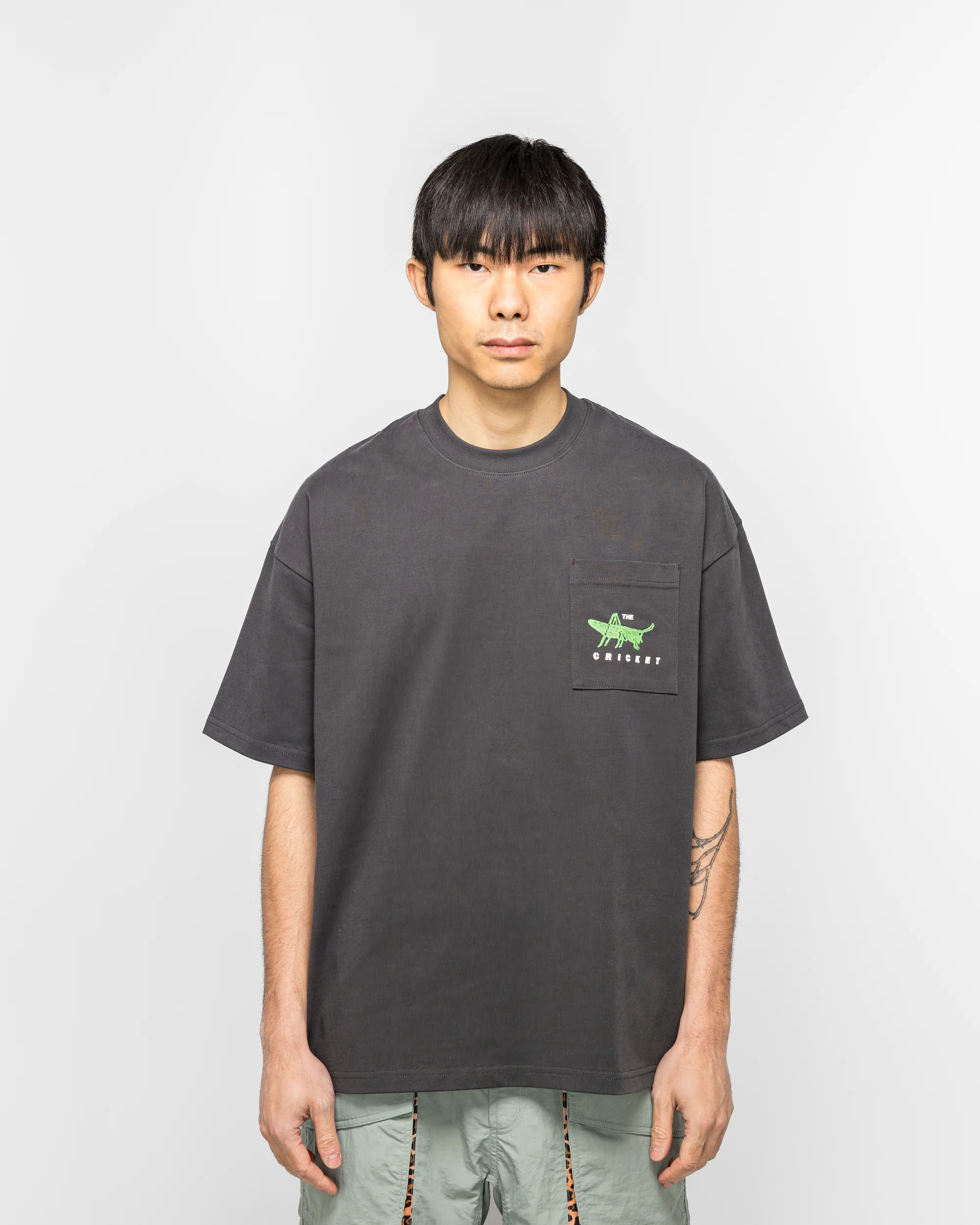 Cricket Heavy Pocket T-Shirt - Tar - Image 2