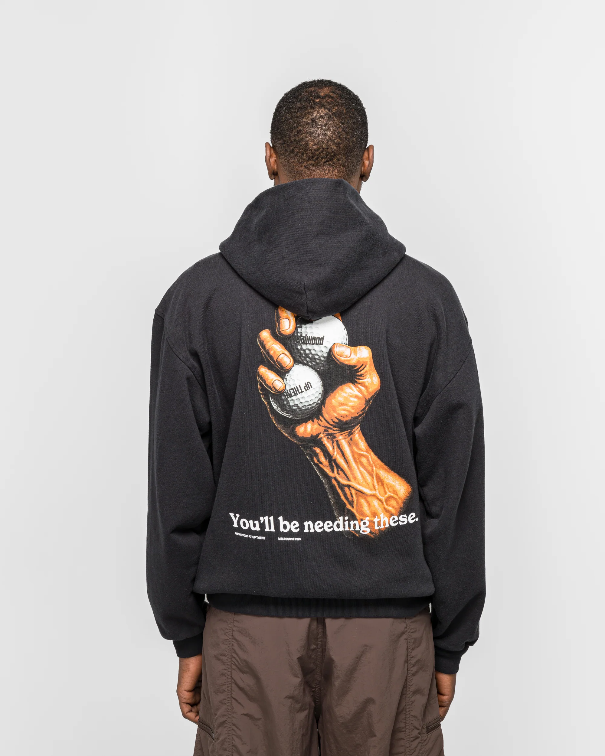 Handful Hooded Sweatshirt x UP THERE - Overdyed Black Wash - Image 5