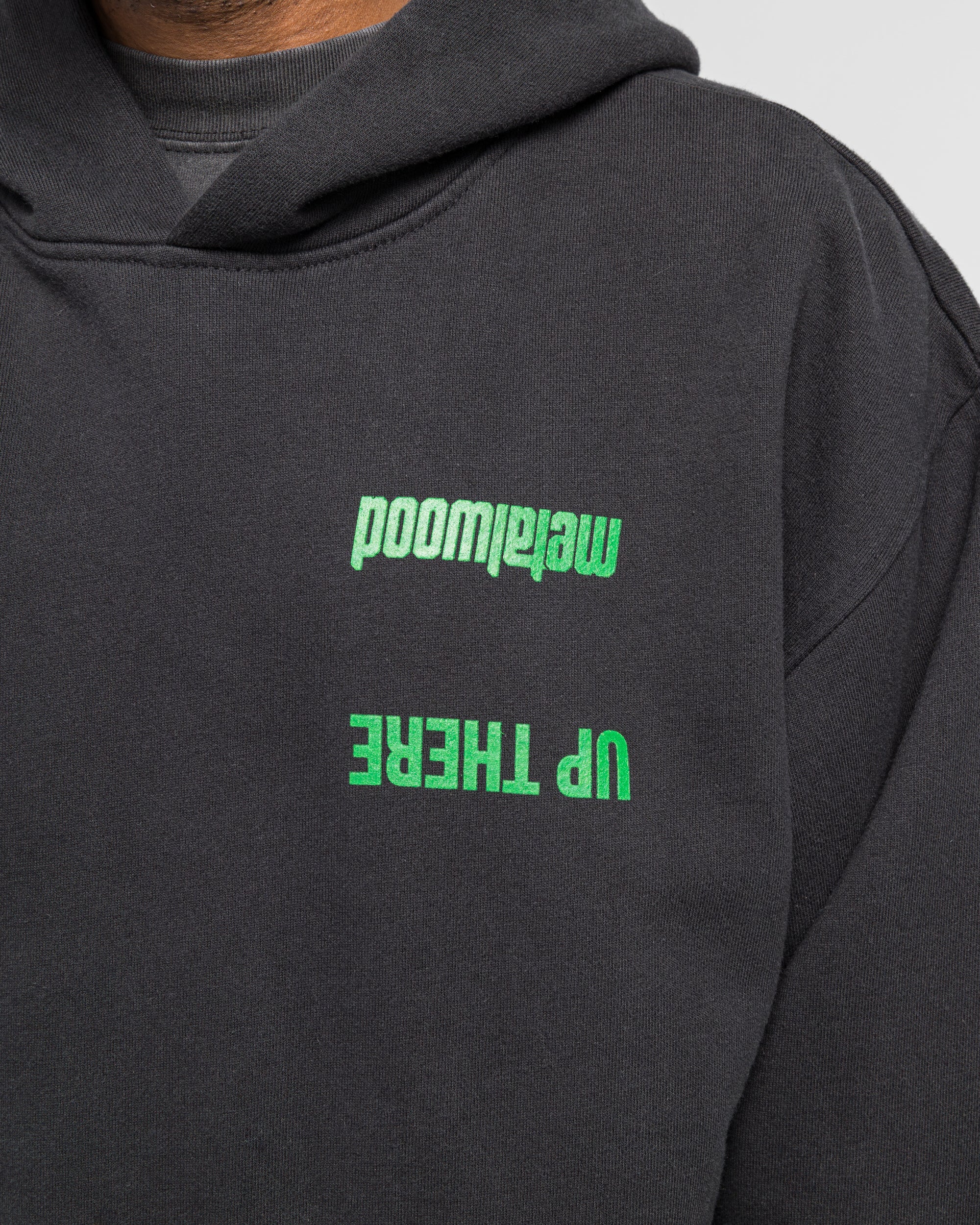 Handful Hooded Sweatshirt x UP THERE - Overdyed Black Wash - Image 6