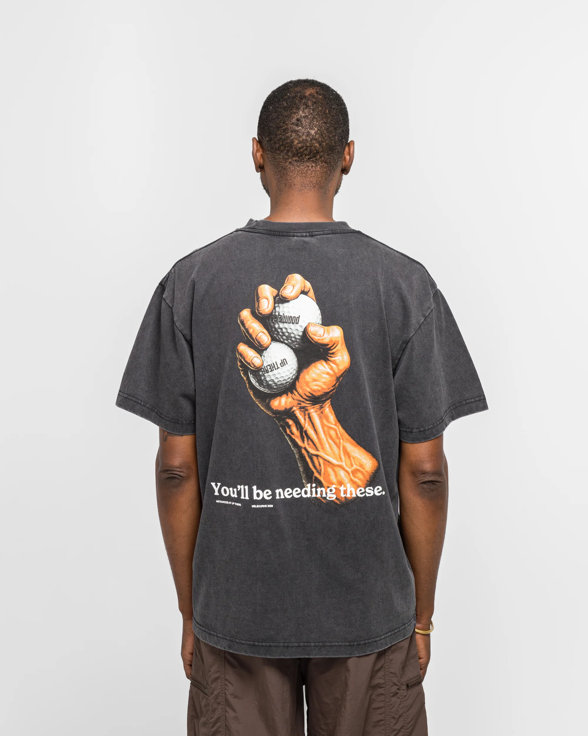 Handful T-Shirt x UP THERE - Overdyed Black Wash - Image 5