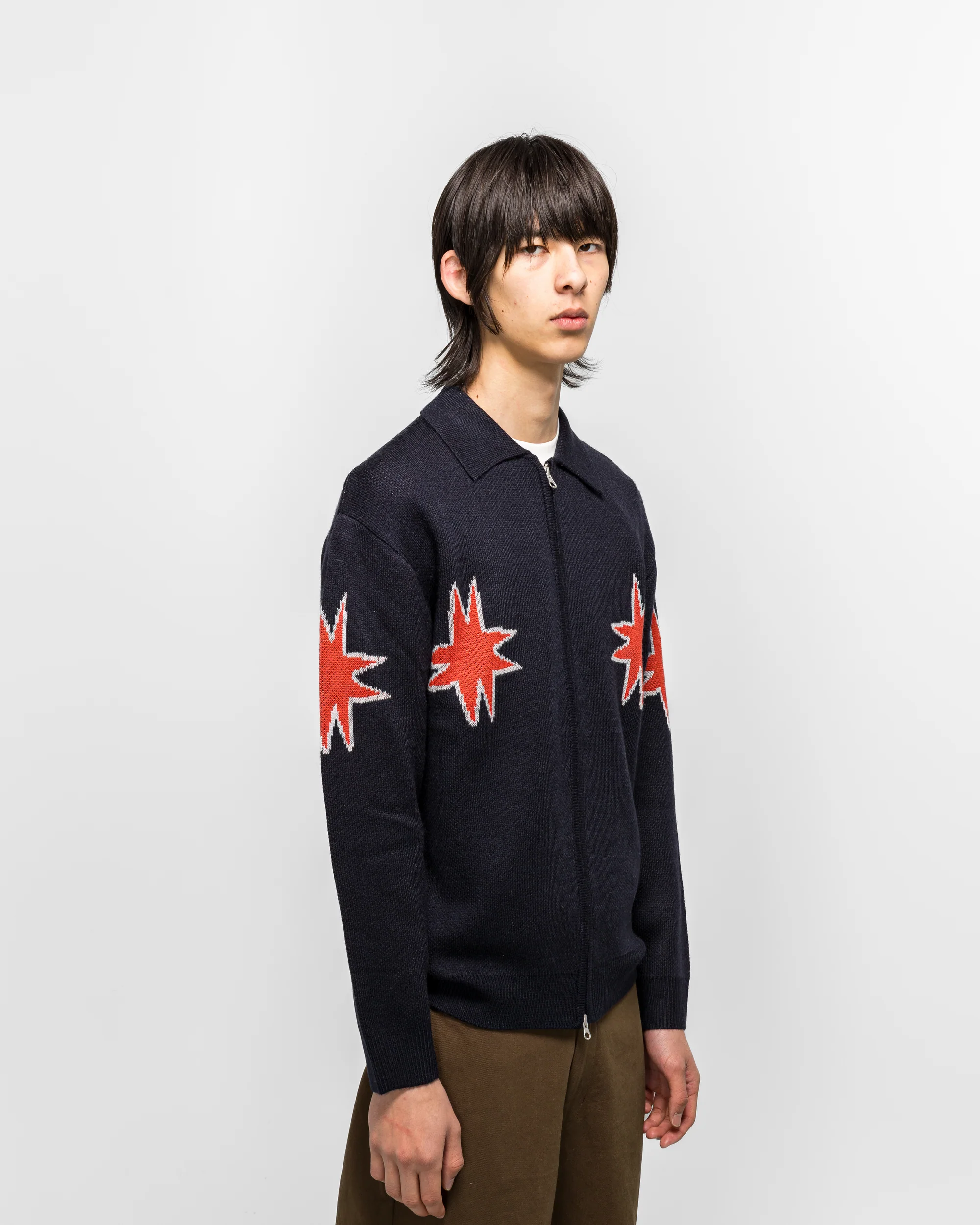 Kiki Zip Knit LS Polo - Navy - Image 3