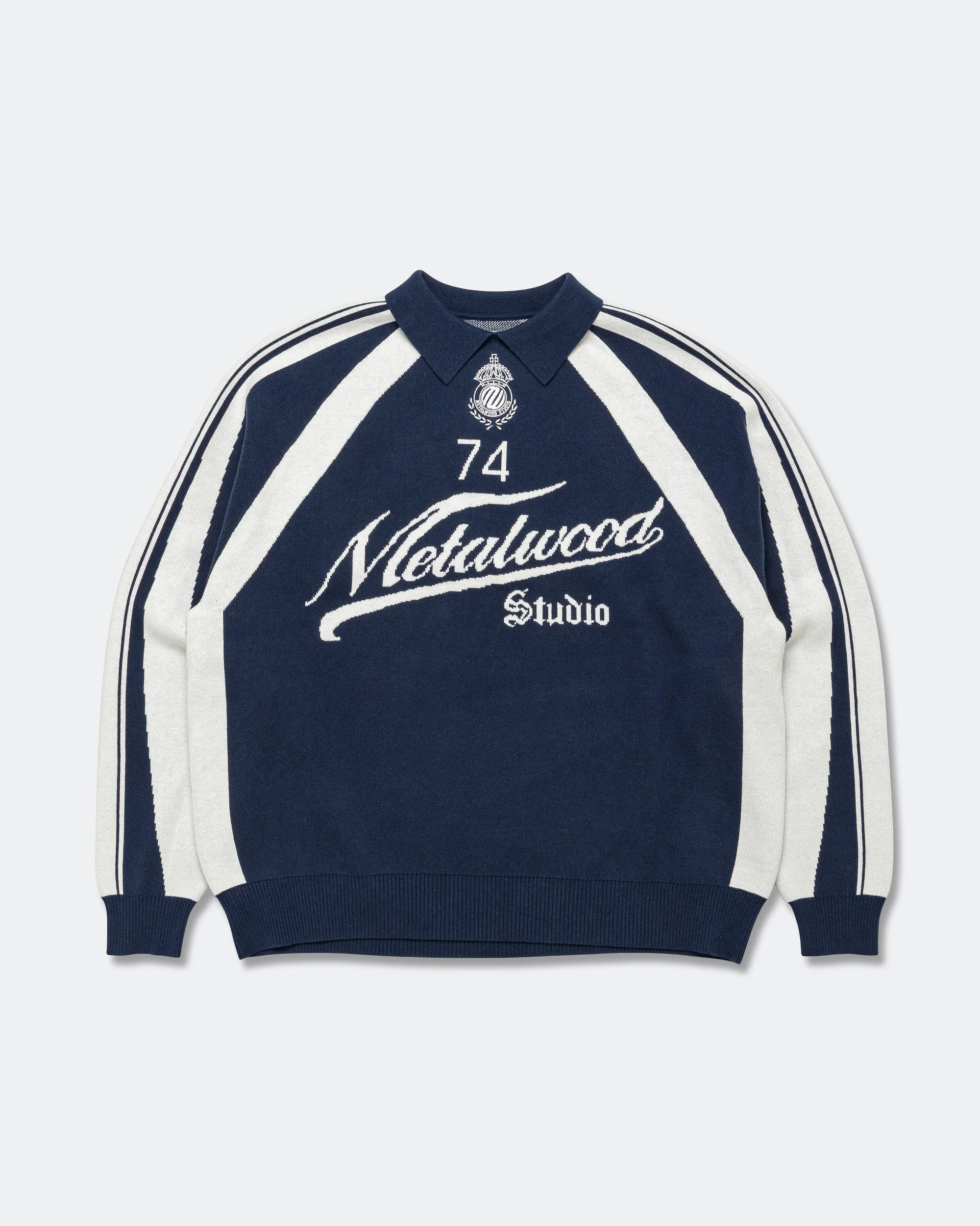 Knit Football Top - Navy