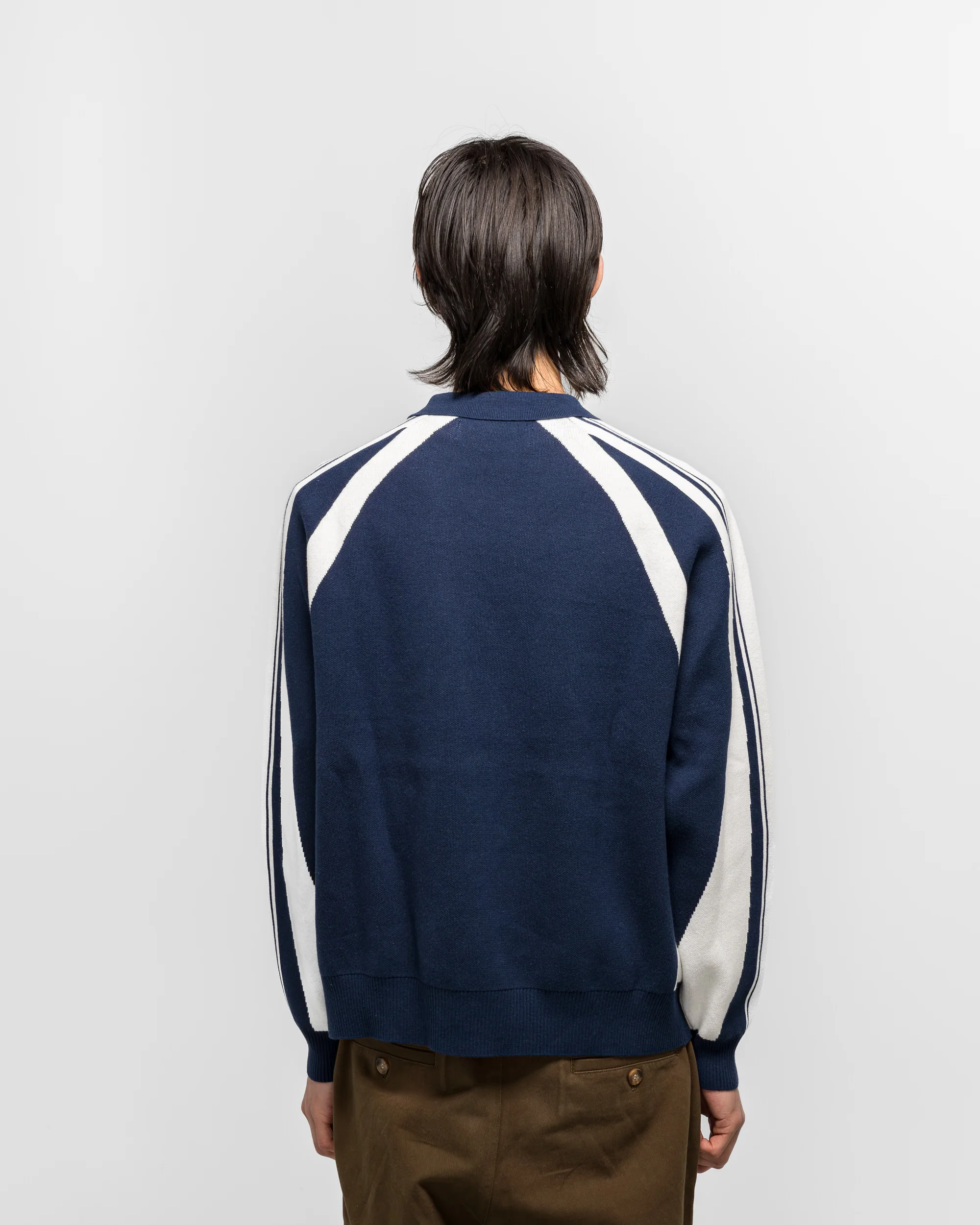 Knit Football Top - Navy - Image 4