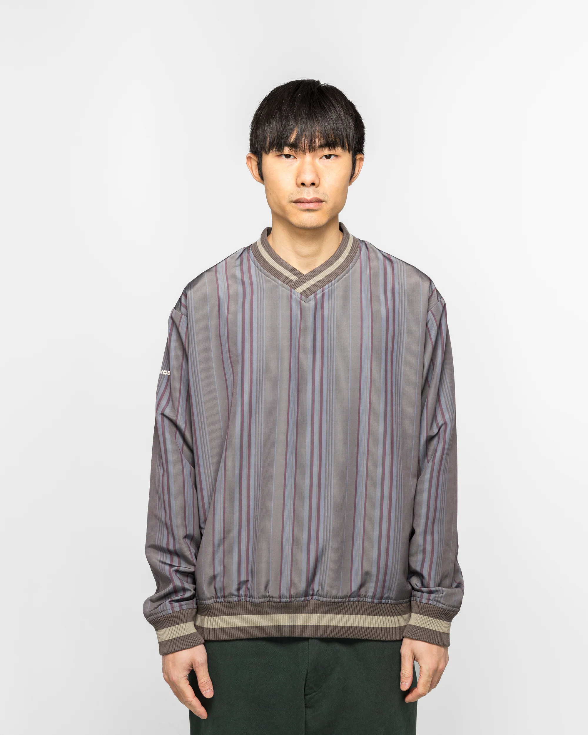 Lined V-Neck Pullover Windbreaker - Multi - Image 2