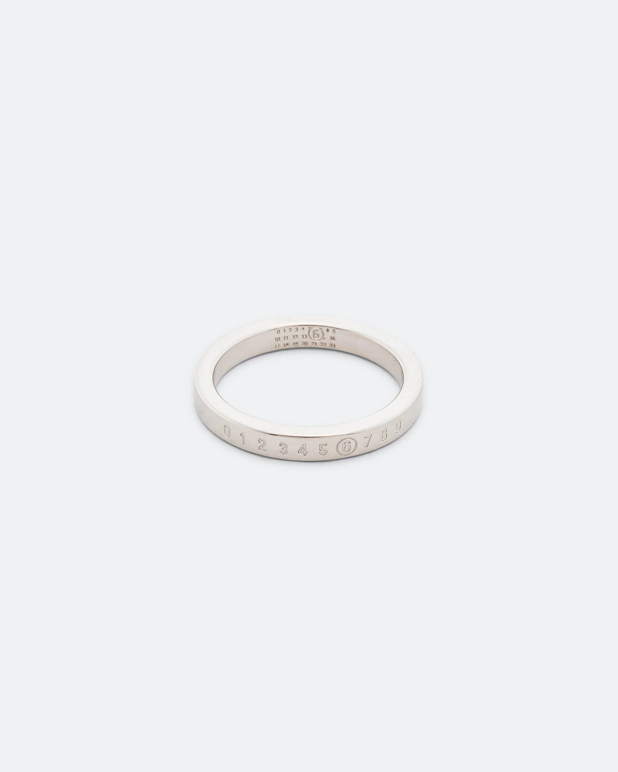 Minimal Logo 3mm Ring - Silver Toned Brass