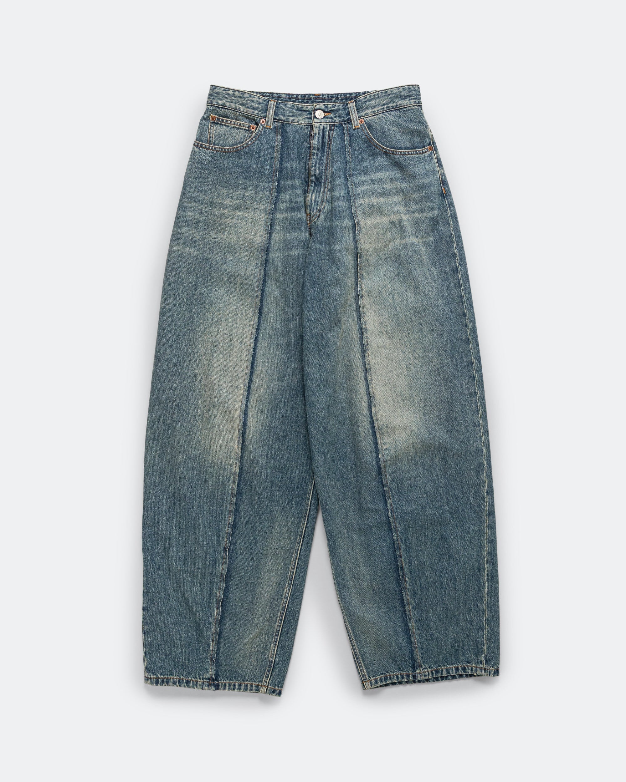 11oz Panelled Denim Trousers - Blue