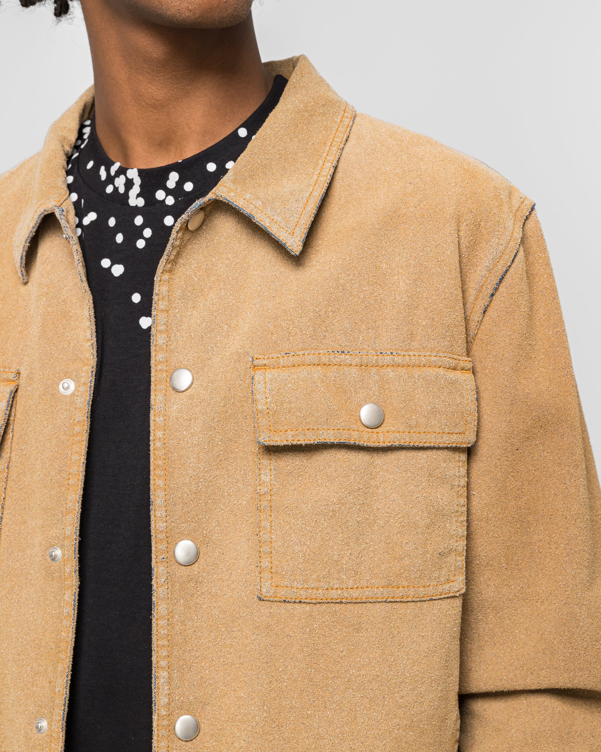 Colour Craft Flock Denim Jacket - Sand - Image 6