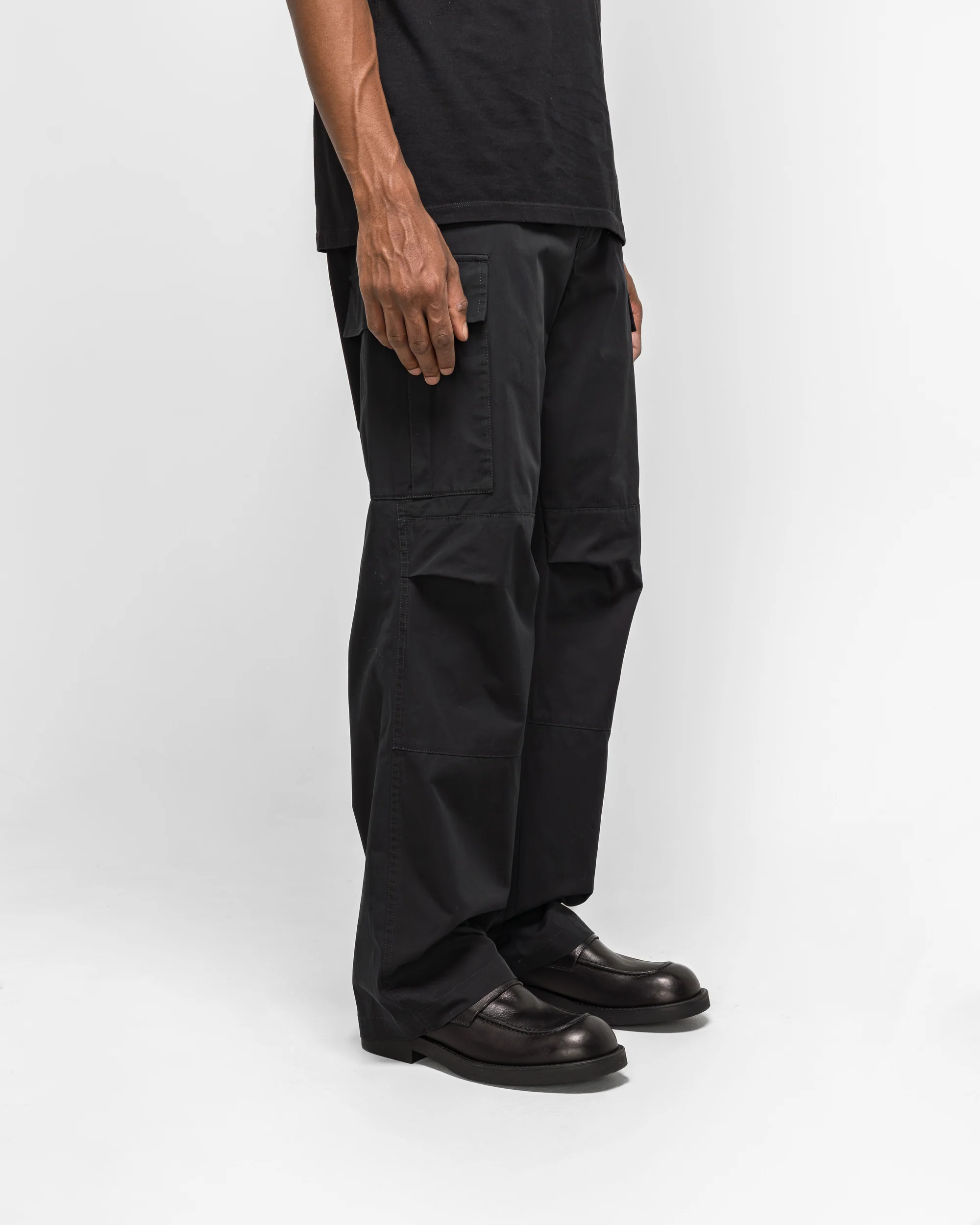Cotton Gabardine Water Repellent Cargos - Black - Image 3