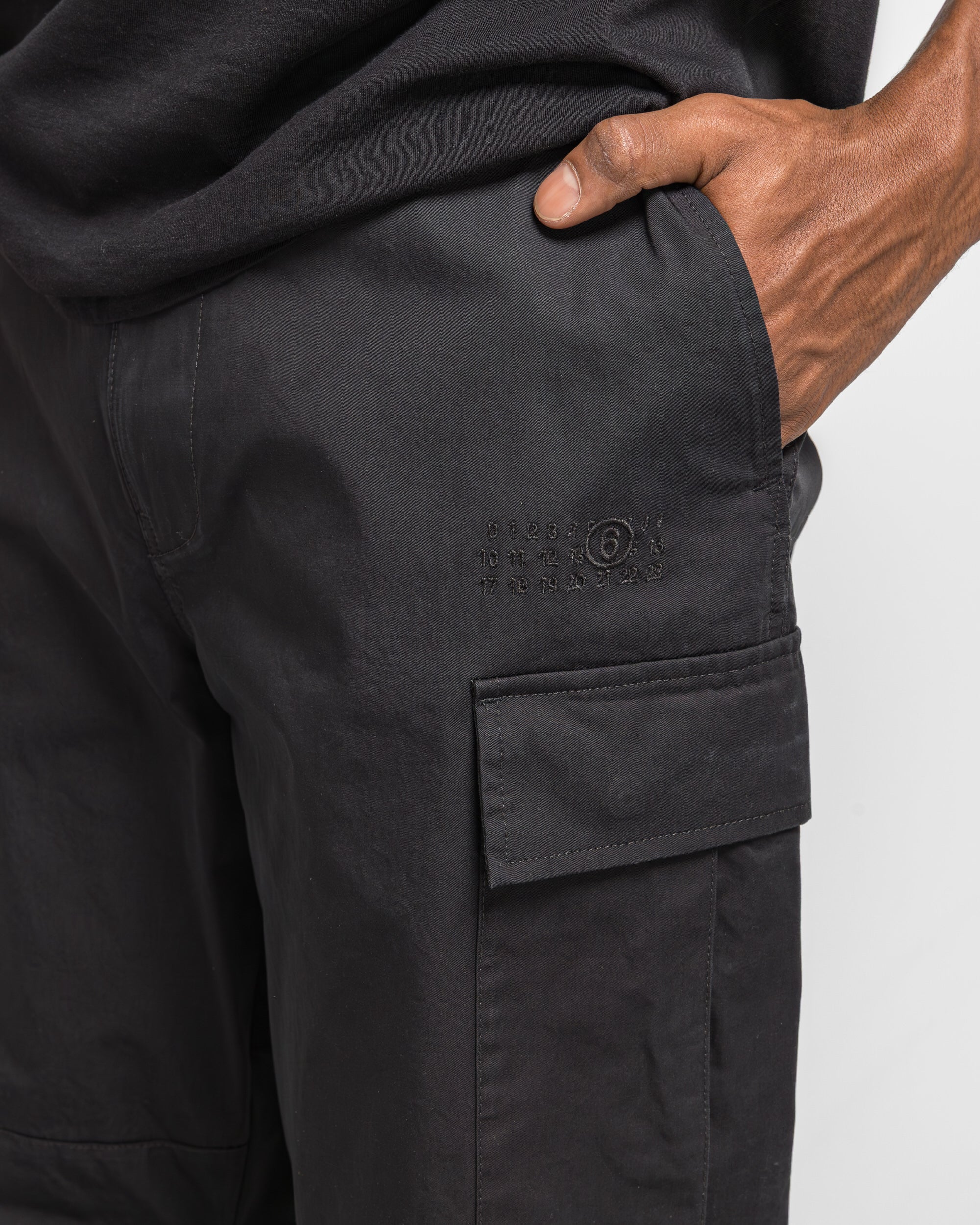Cotton Gabardine Water Repellent Cargos - Black - Image 5