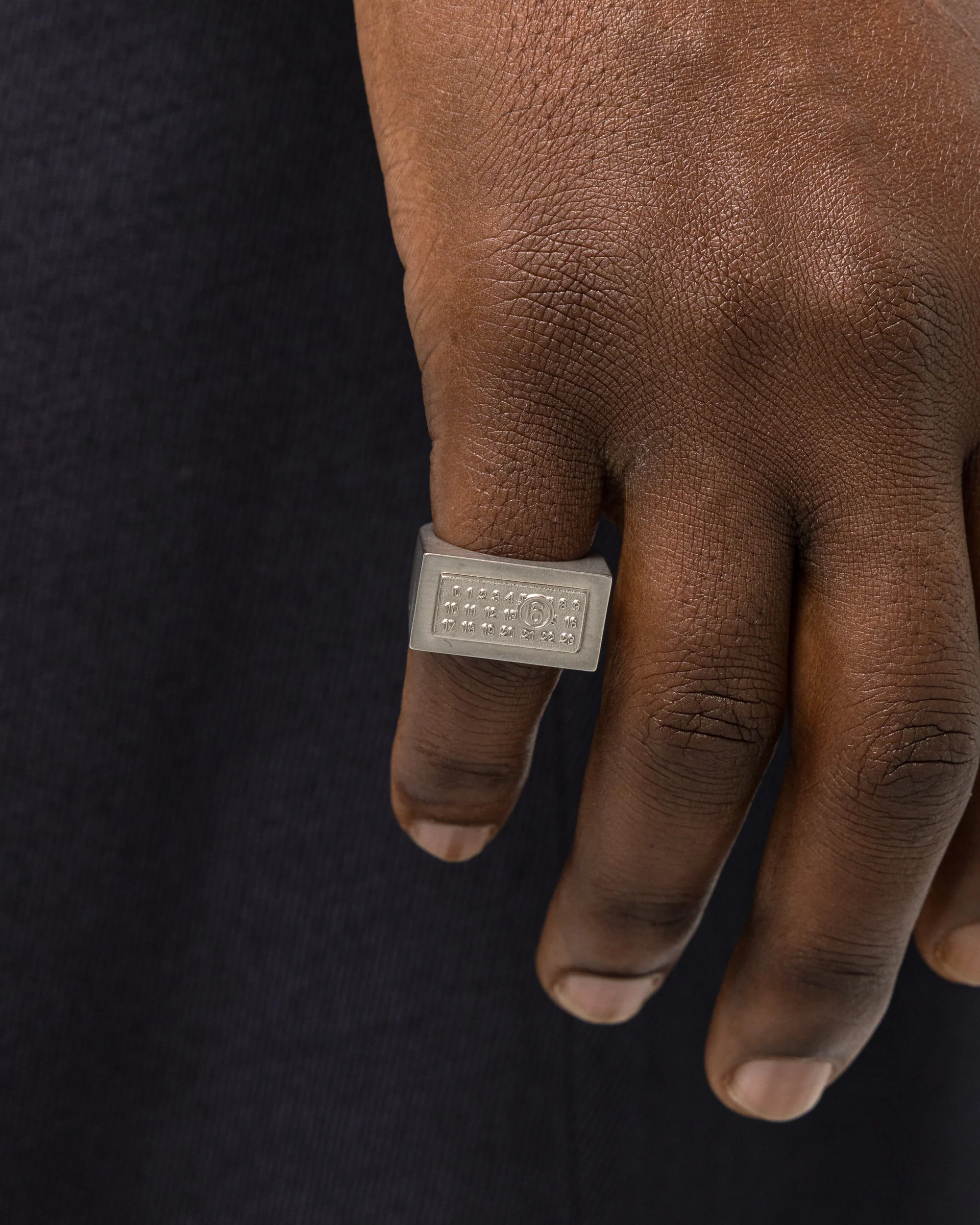 Minimal Logo 4mm Ring - Silver Toned Brass - Image 2