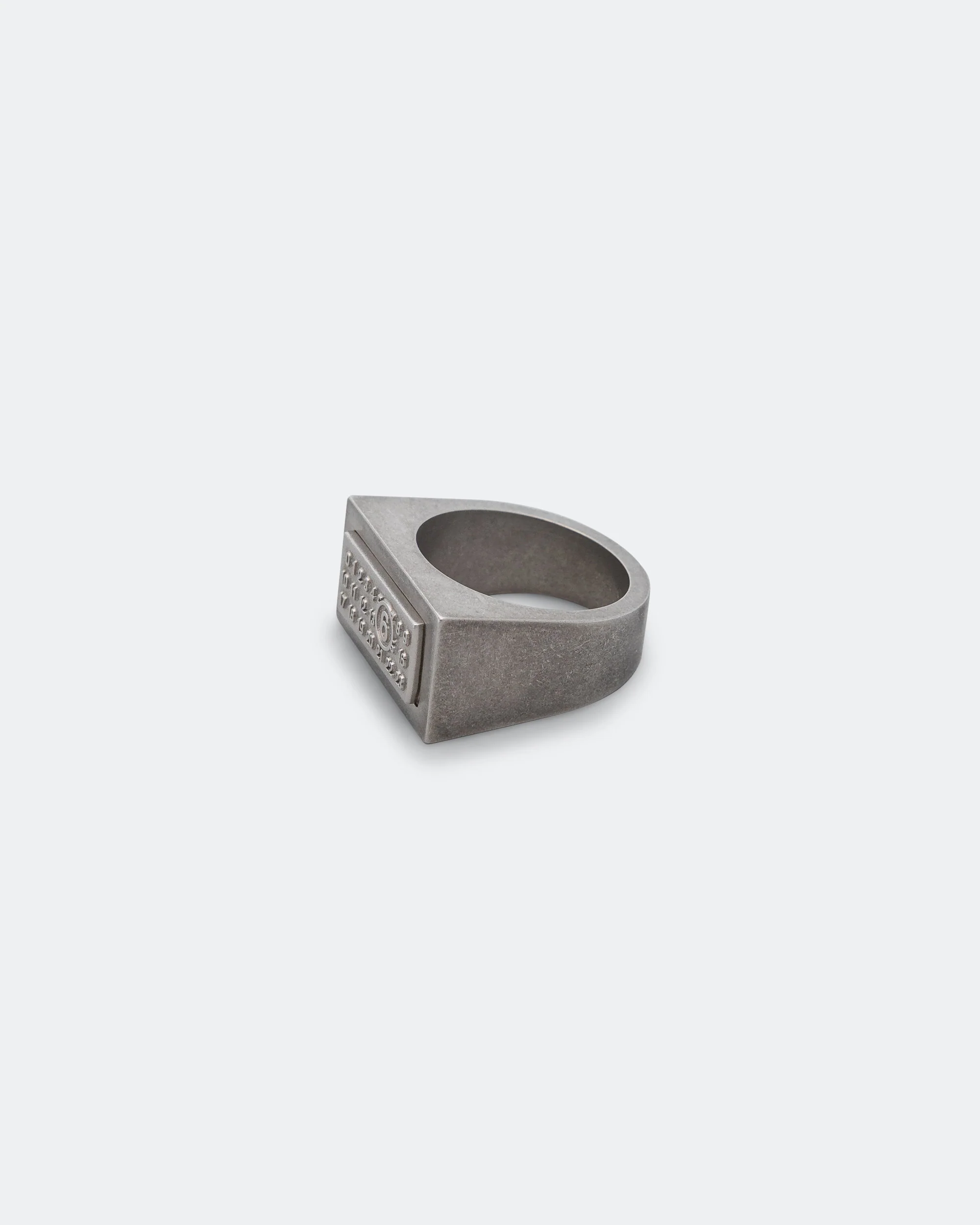 Minimal Logo 4mm Ring - Silver Toned Brass - Image 3