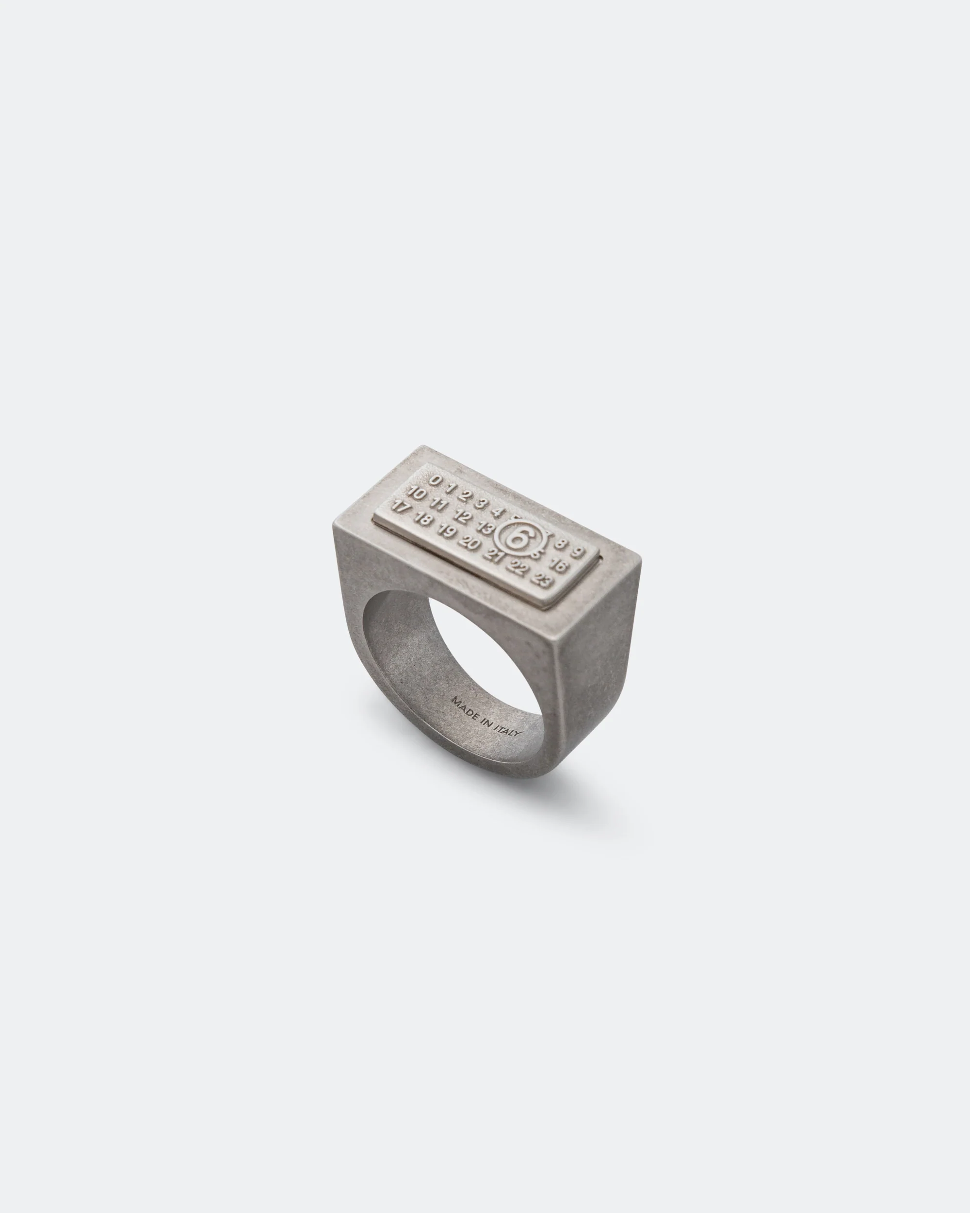 Minimal Logo 4mm Ring - Silver Toned Brass - Image 4