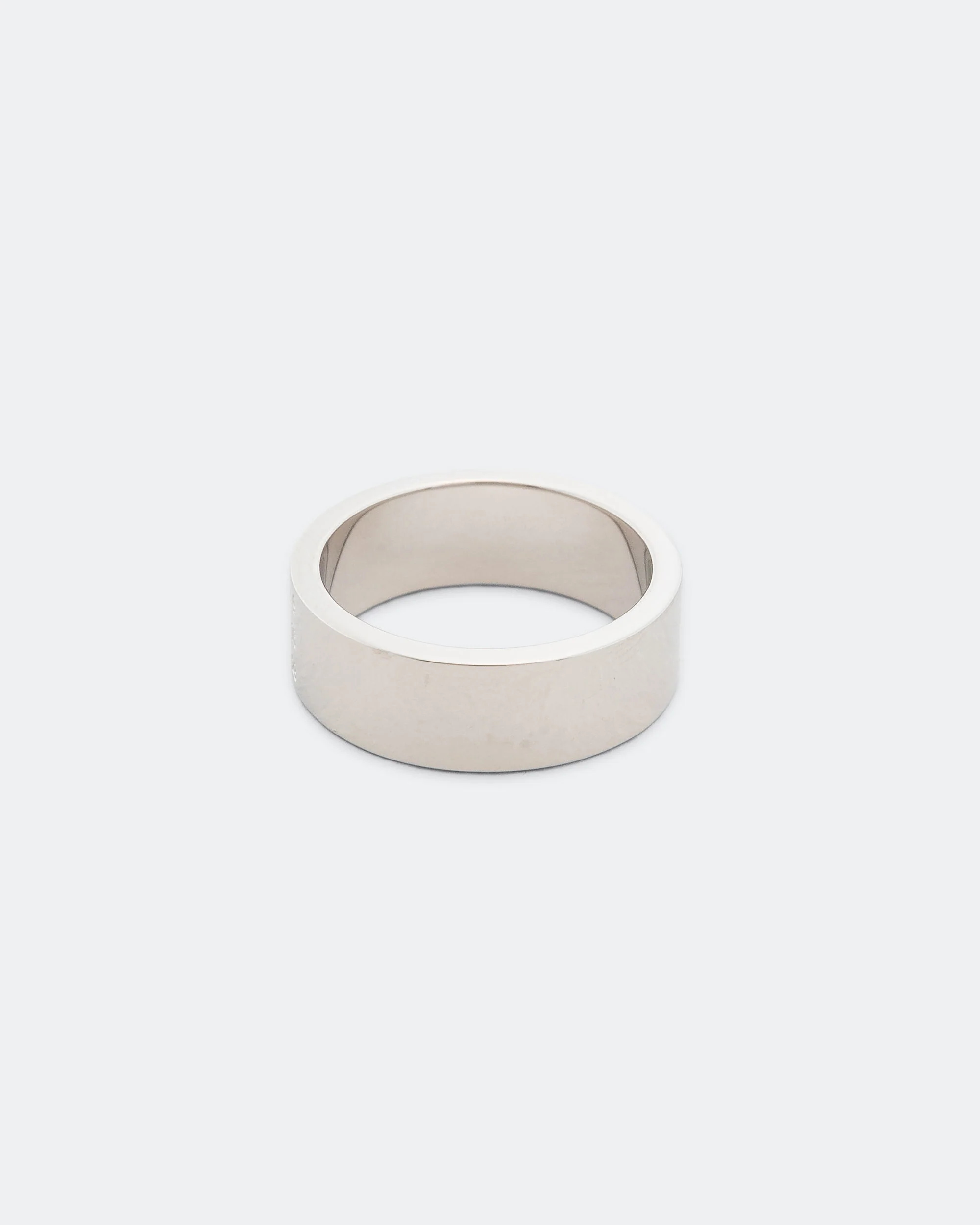 Minimal Logo 8mm Ring - Silver Toned Brass - Image 4