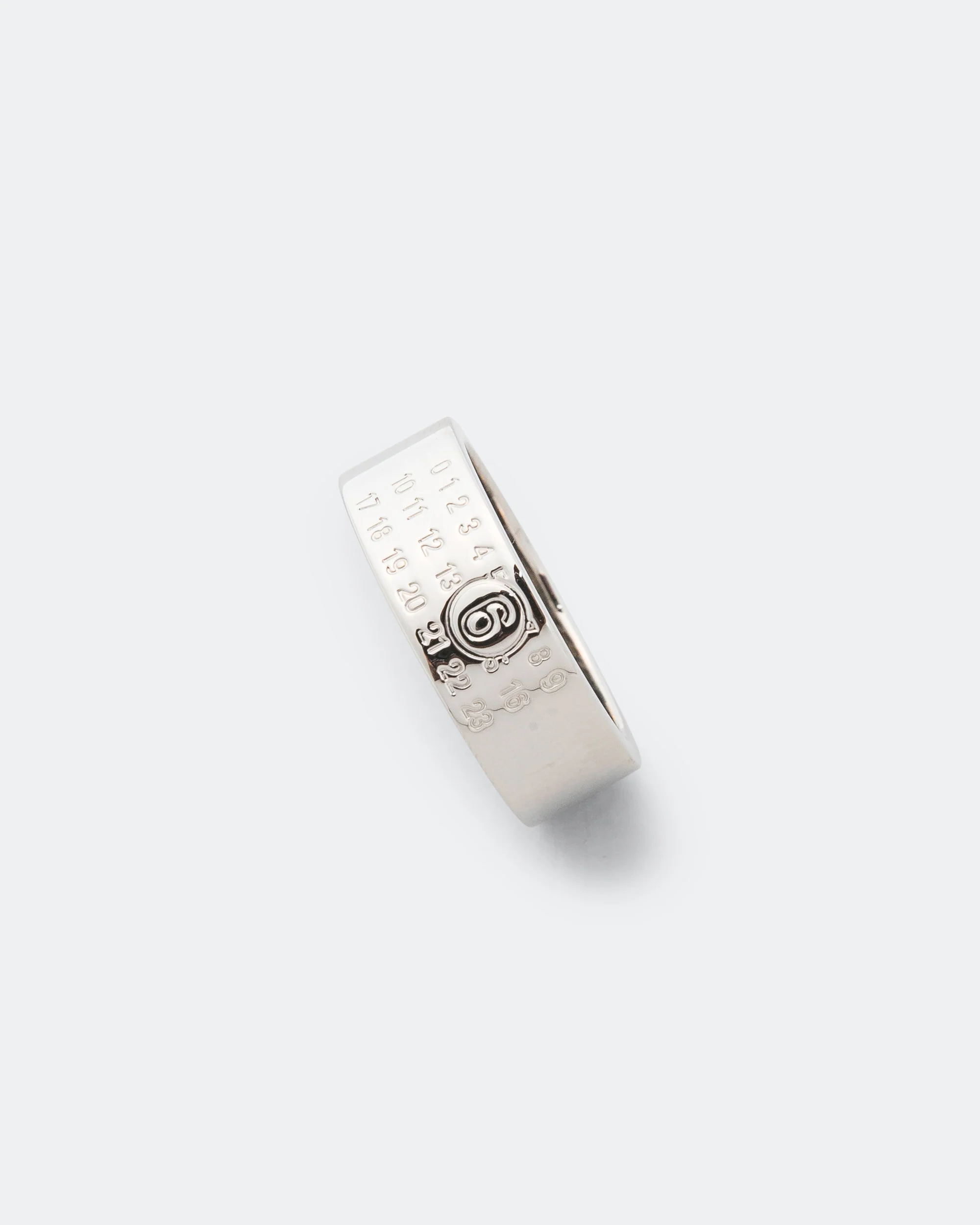 Minimal Logo 8mm Ring - Silver Toned Brass - Image 5