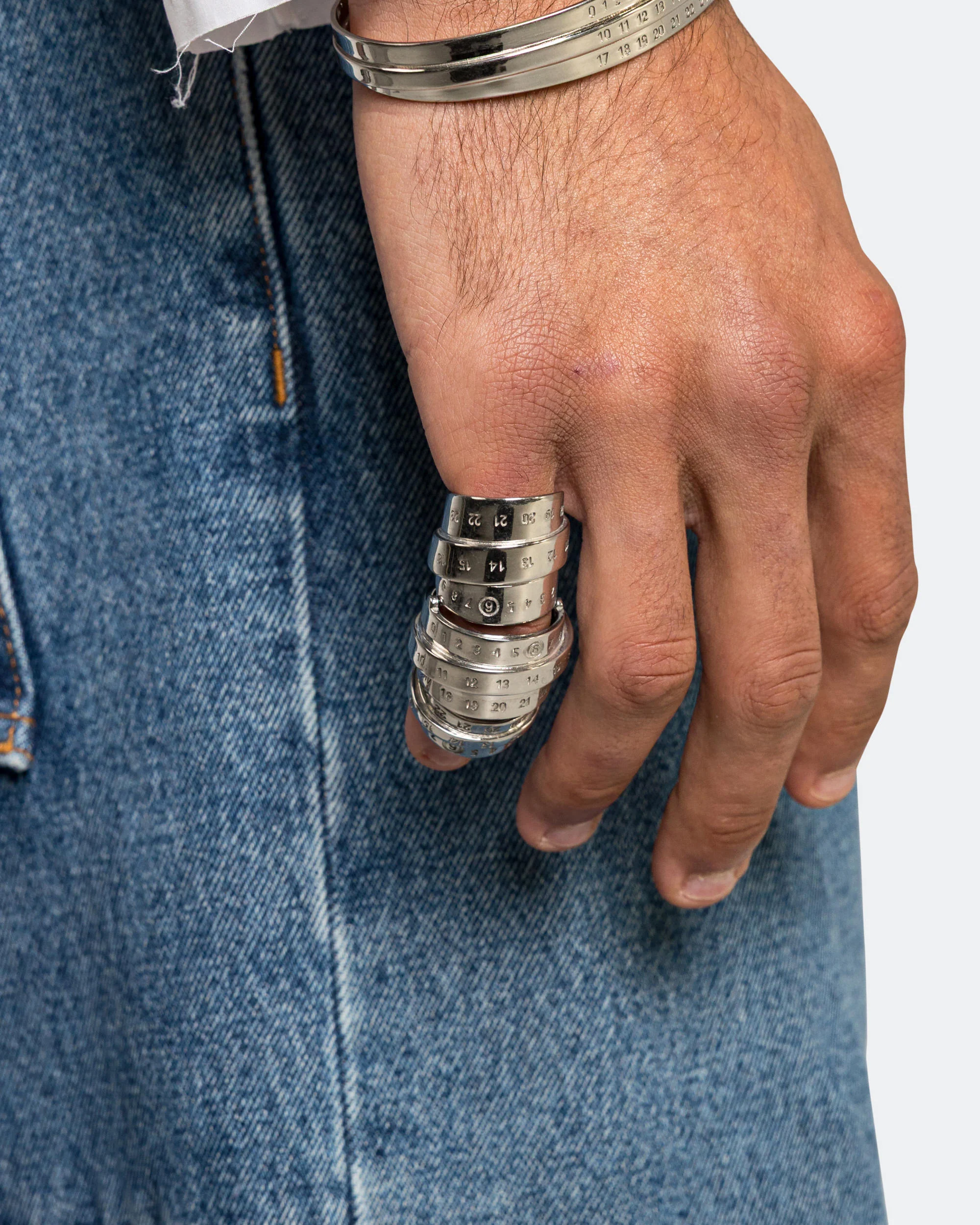Minimal Logo Shroud Ring - Silver Toned Brass - Image 2