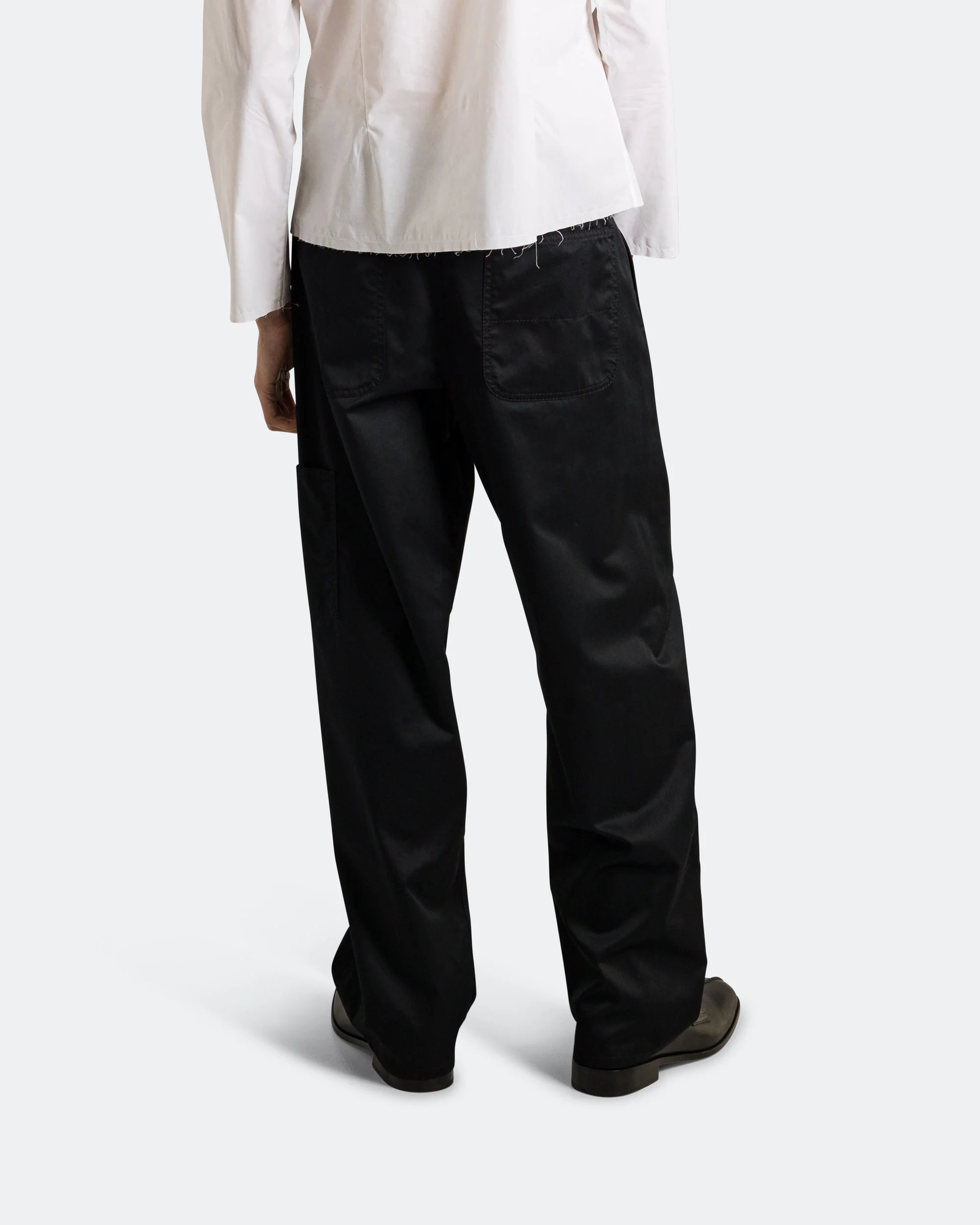 Light Cotton Twill Trousers - Black - Image 4