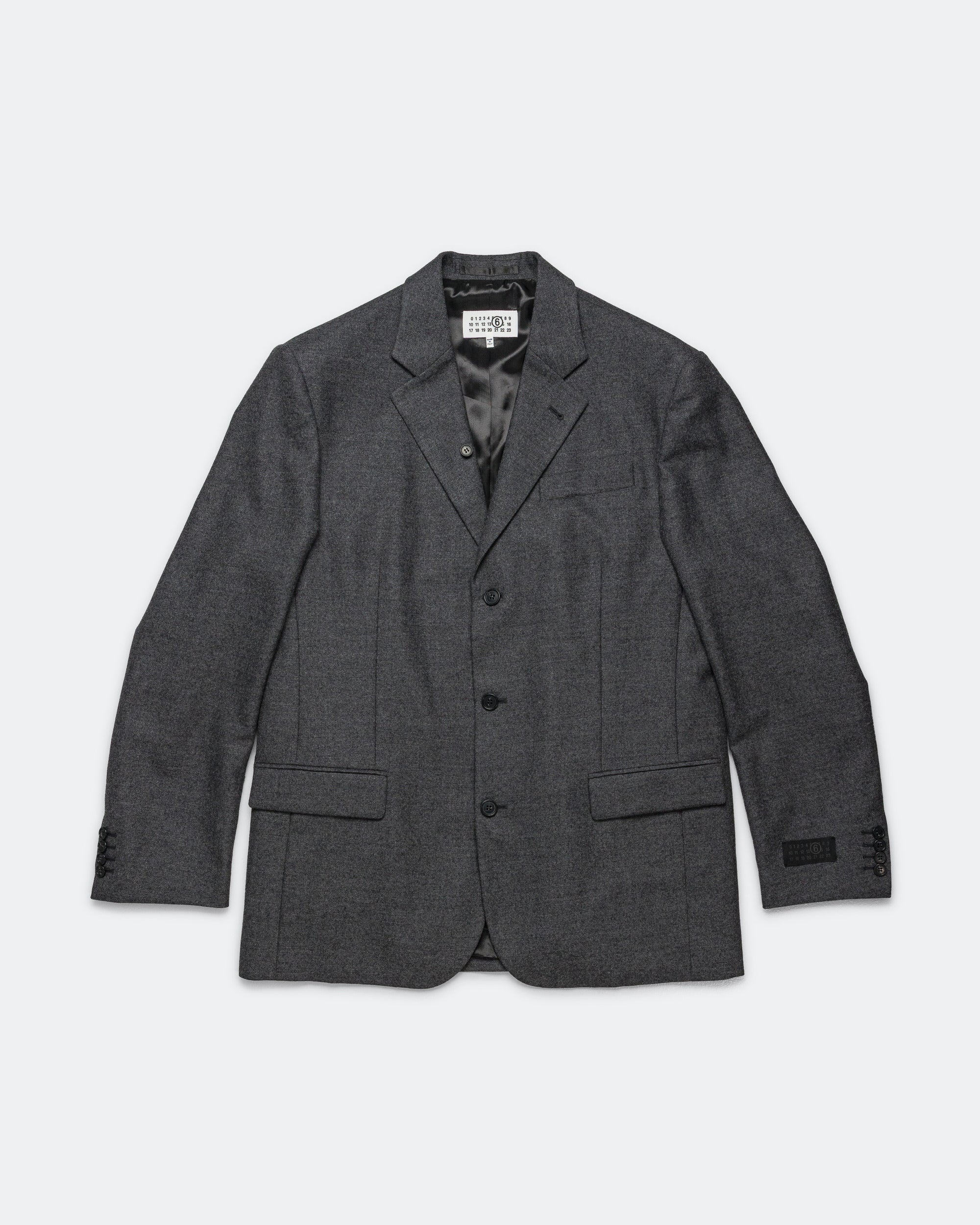 Tailored Wool Jacket - Dark Grey Melange