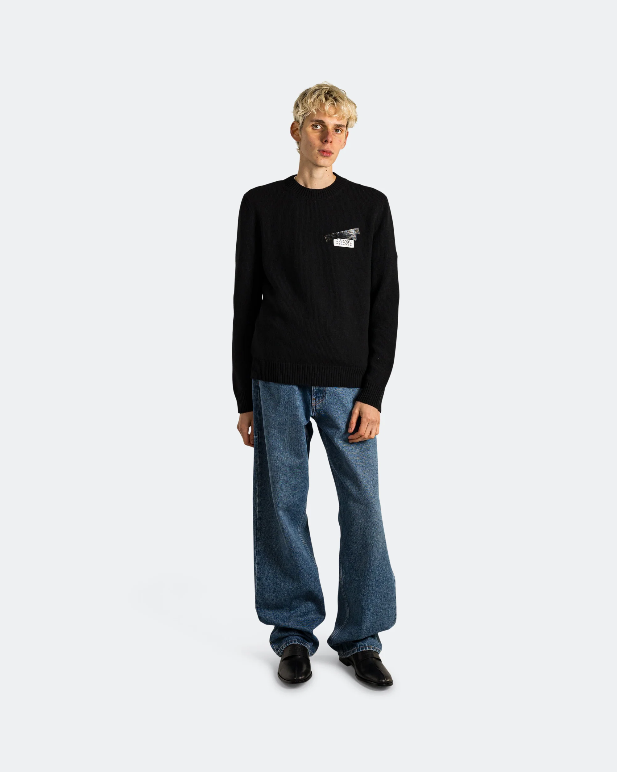 Numbers Logo Crewneck Sweat - Black - Image 5