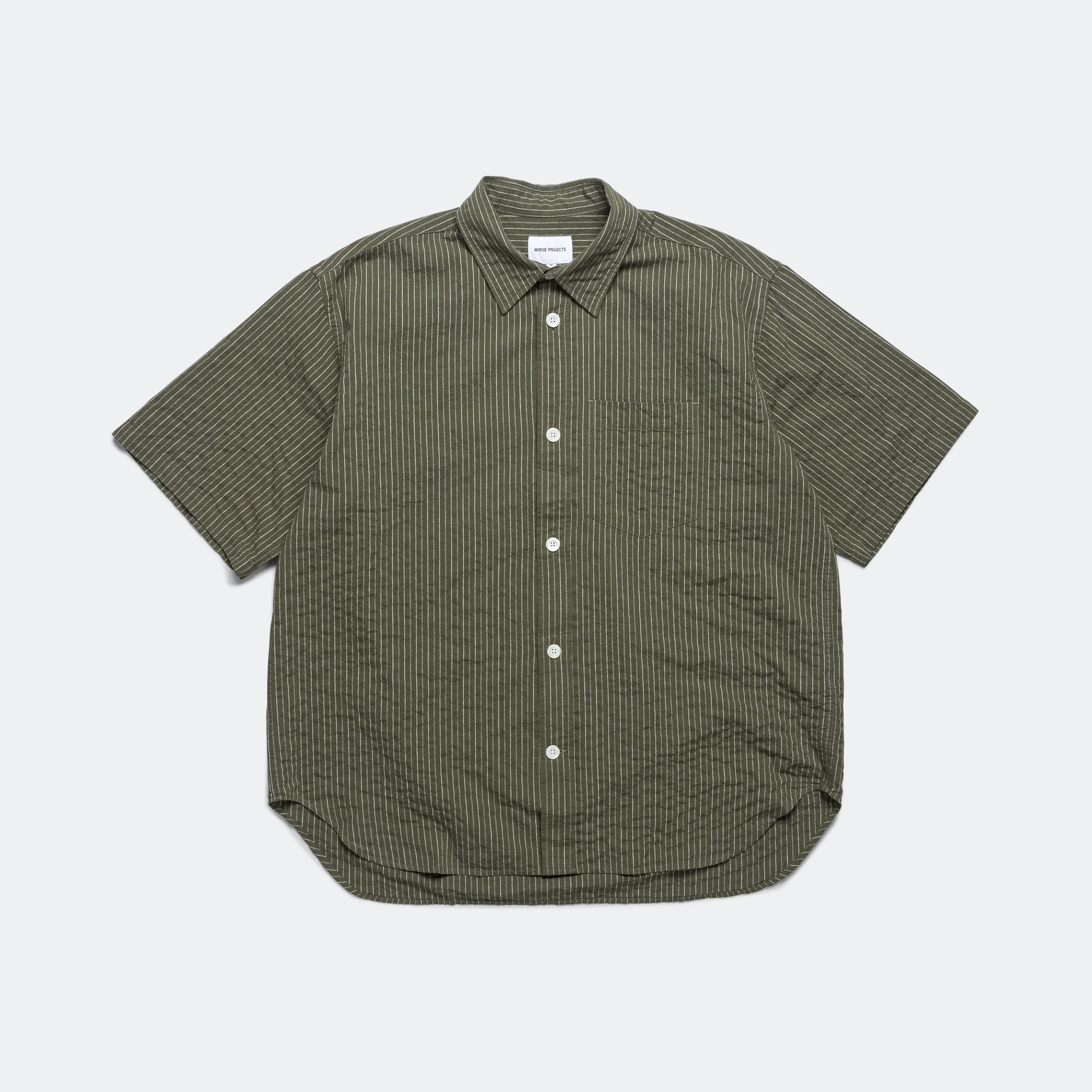 Ole Oversized Stripe SS Shirt - Moss Green