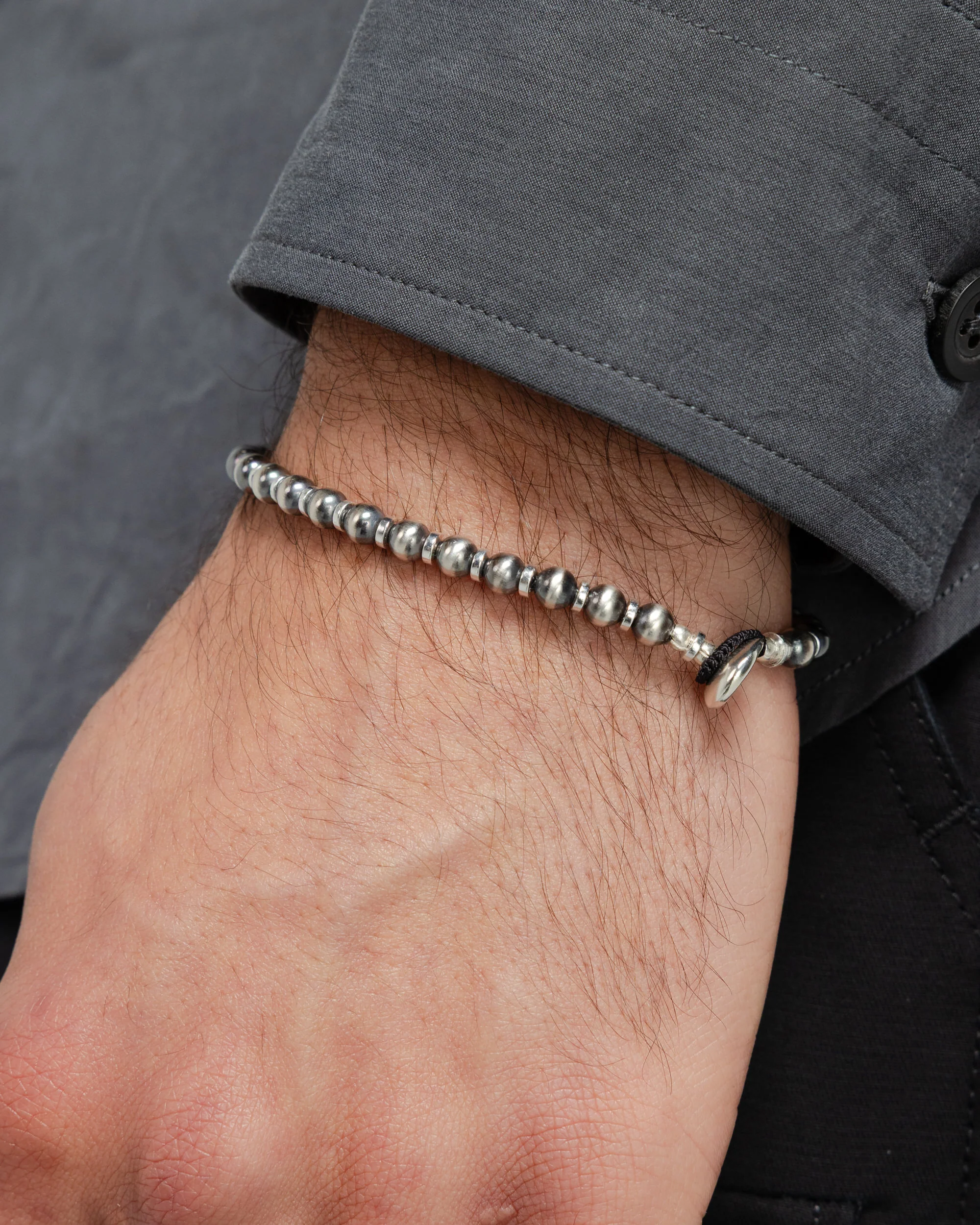 Navajo Pearl 5mm Bracelet - 925 Silver - Image 2