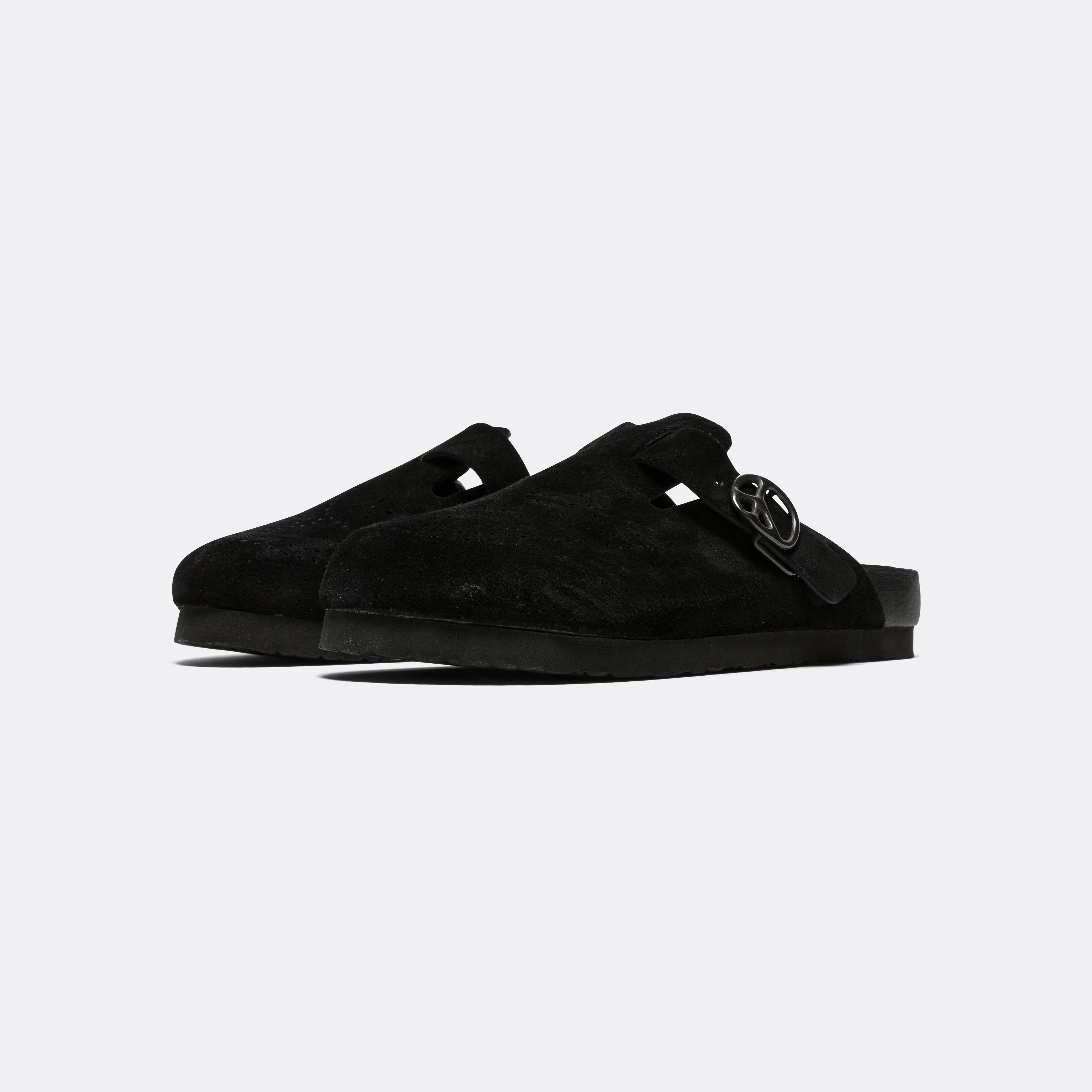Clog Sandal - Black Suede Leather - Image 2