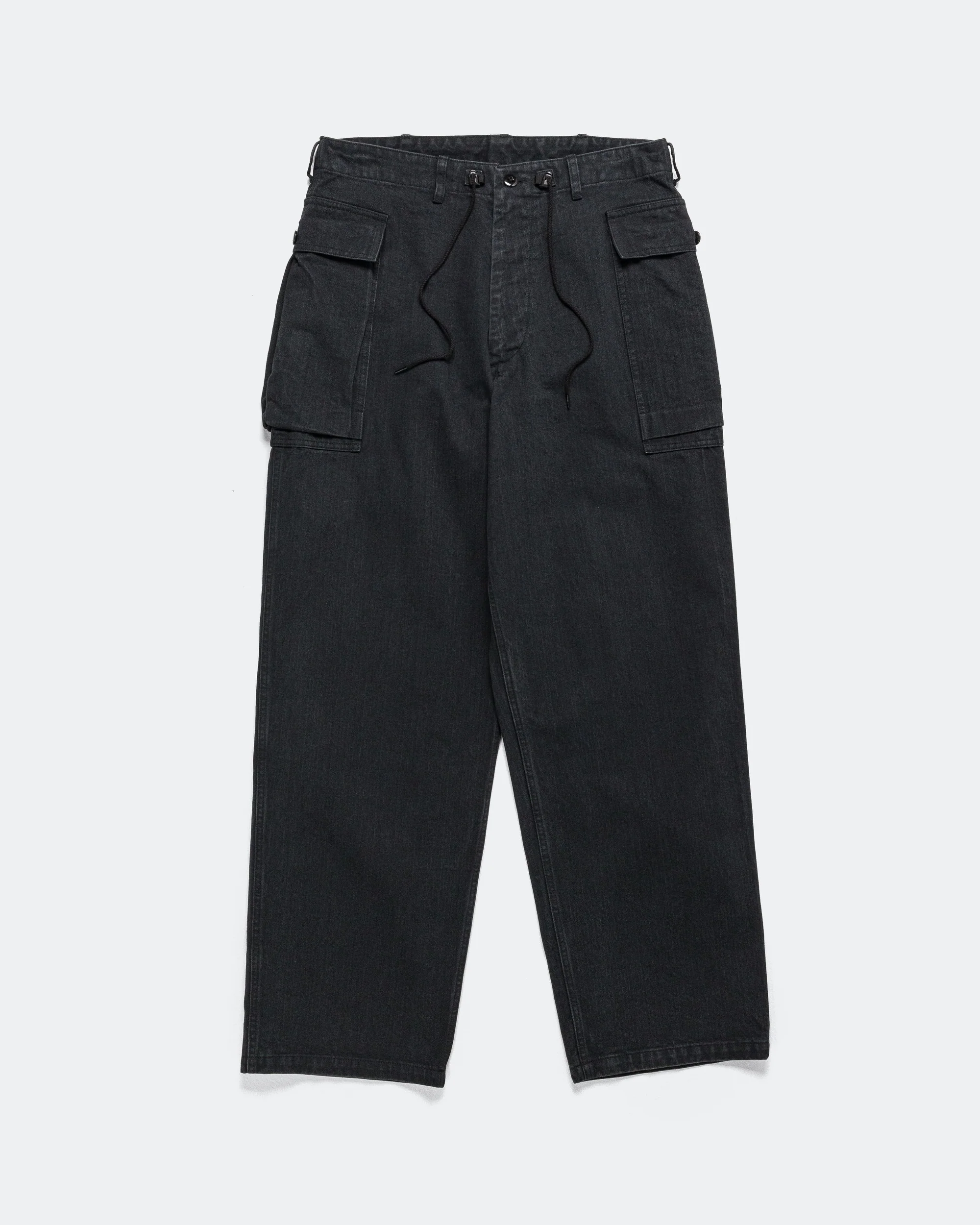 String Field Pant - Black Cotton Herringbone