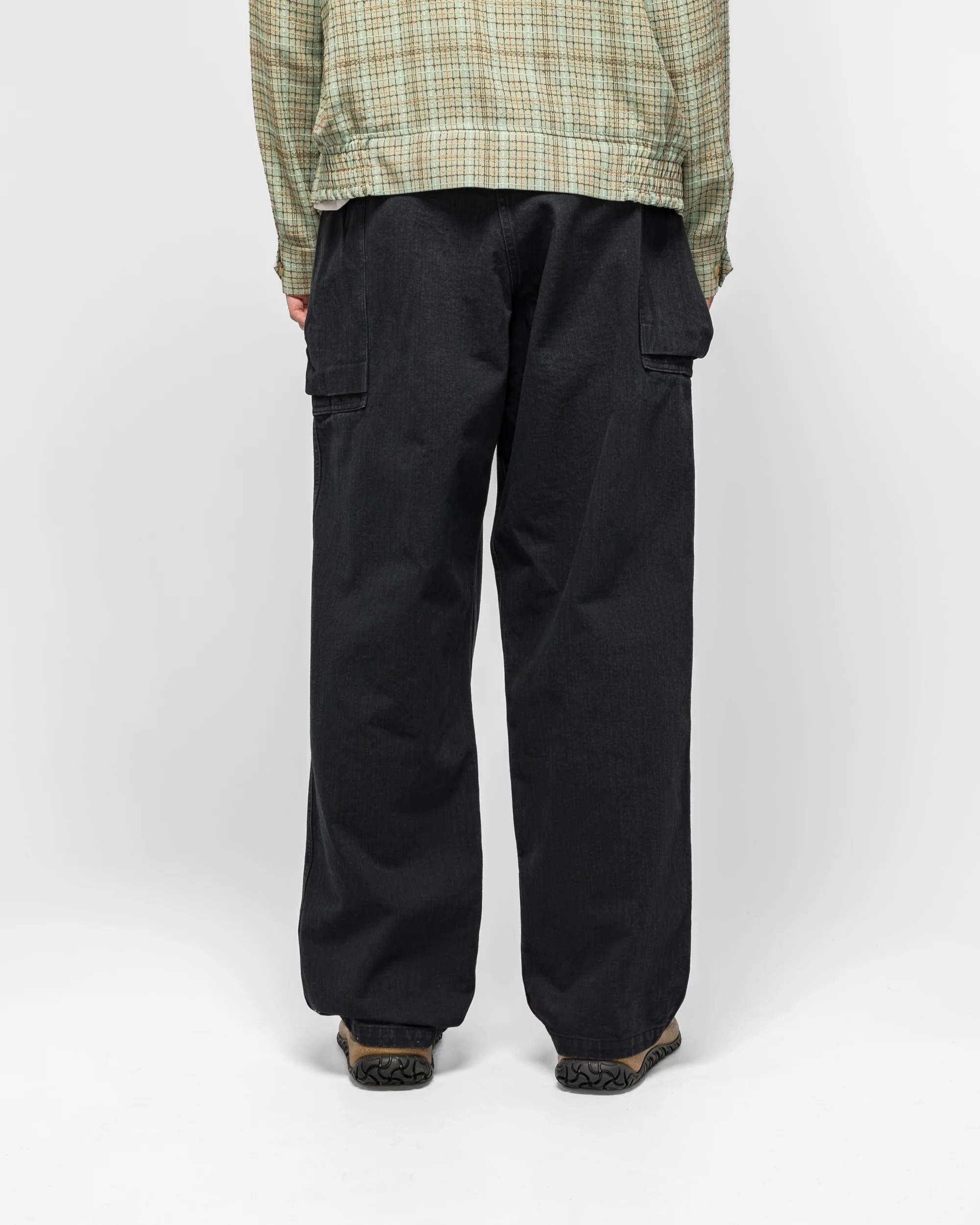 String Field Pant - Black Cotton Herringbone - Image 4