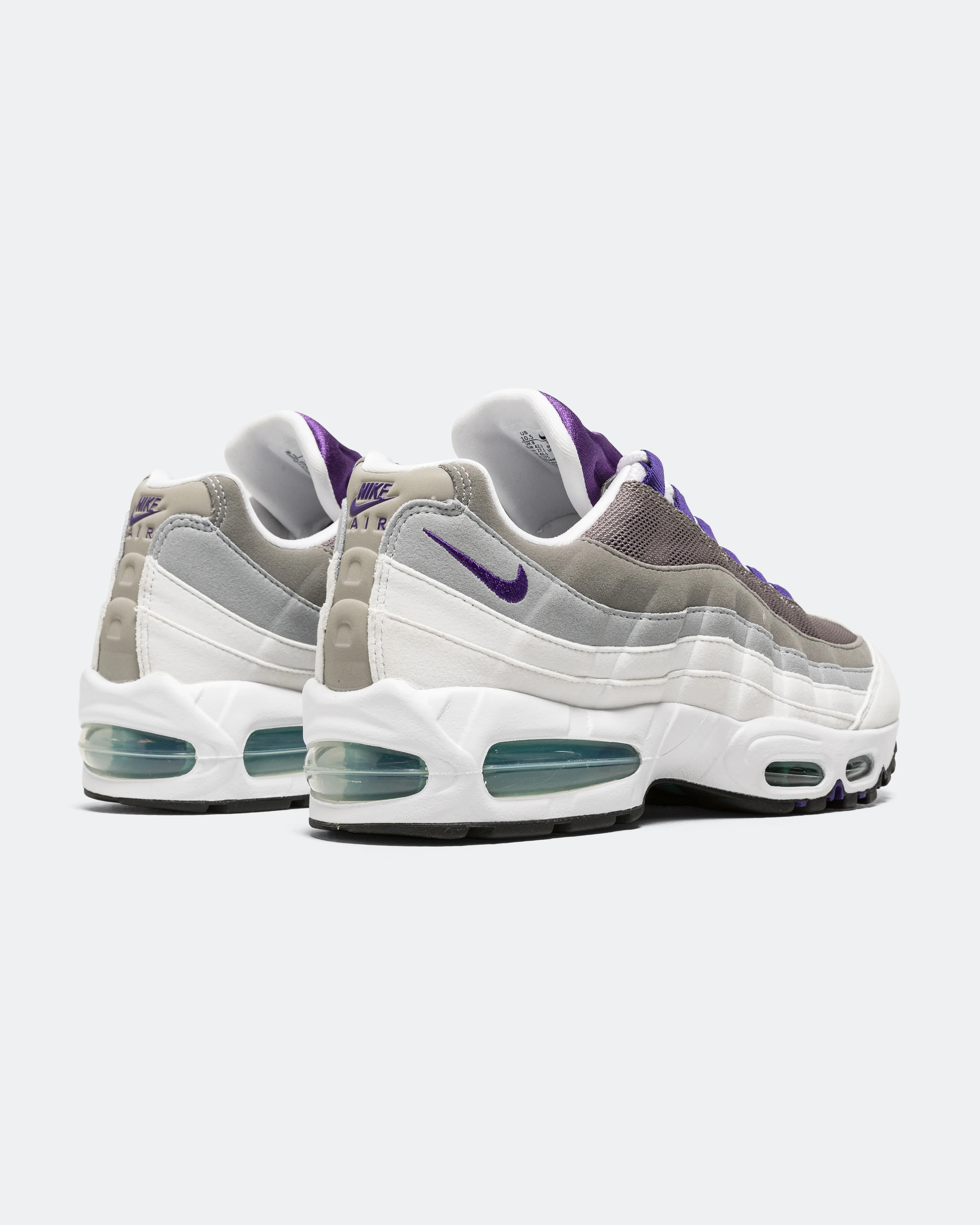 Womens Air Max 95 OG - White/Court Purple-Emerald Green - Image 3