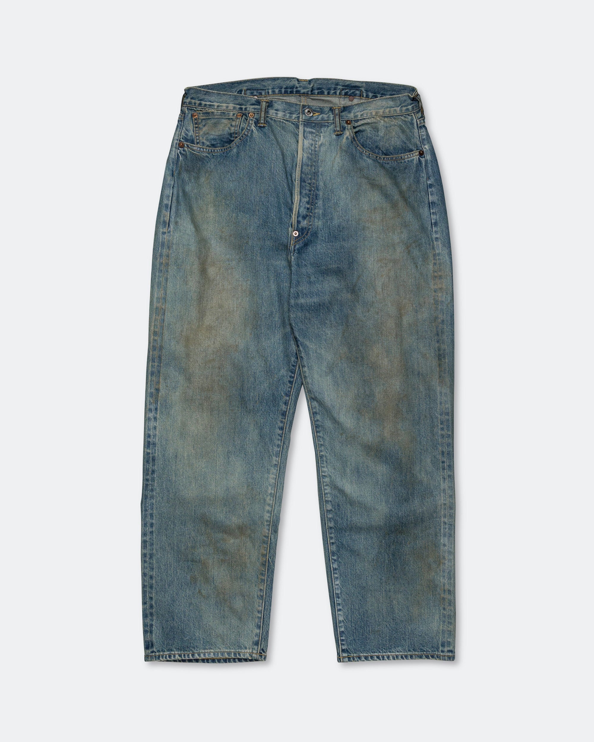 No.37 Washed Wide Denim Pants - Indigo