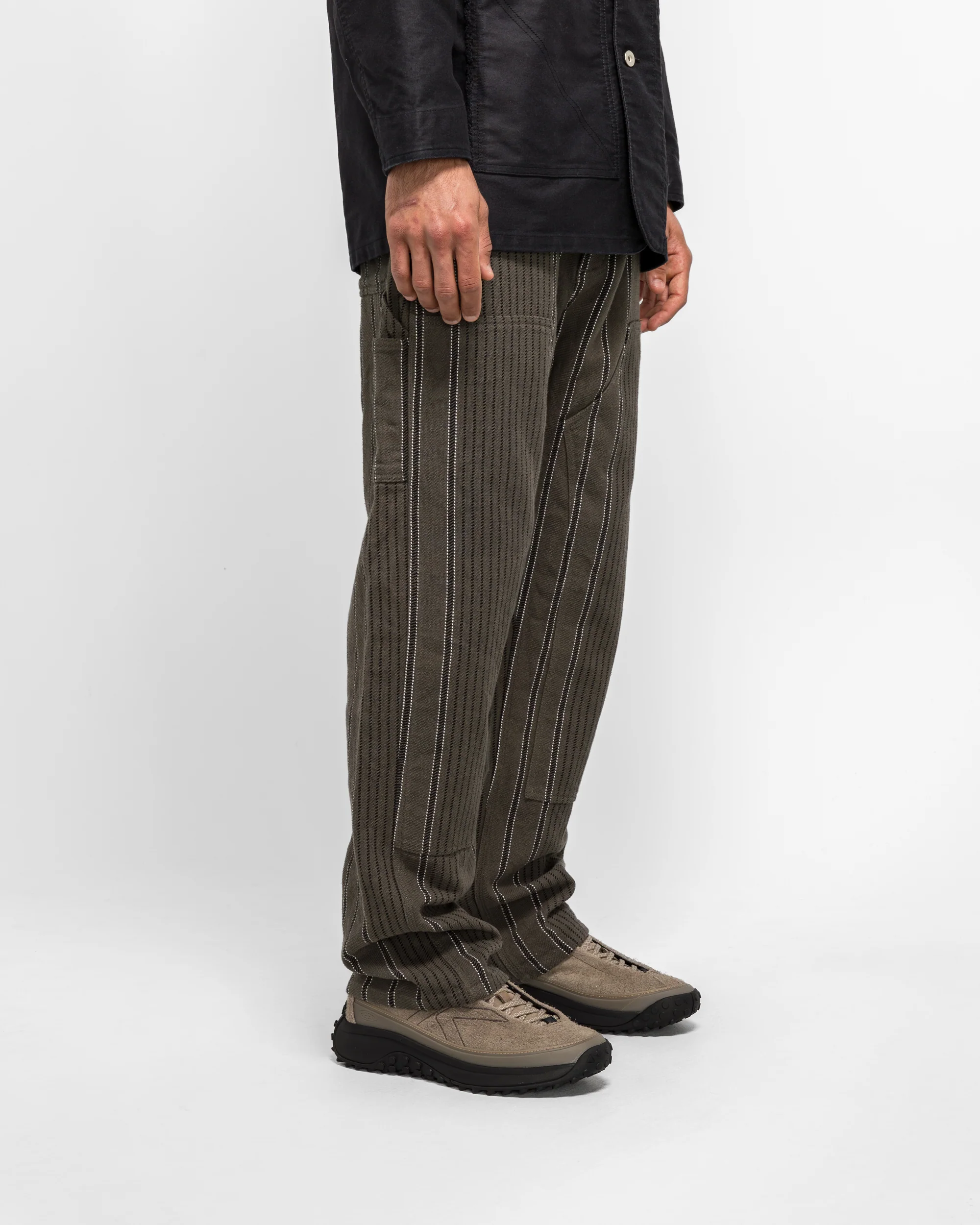 Stripe Double Knee Work Pants - Grey - Image 3