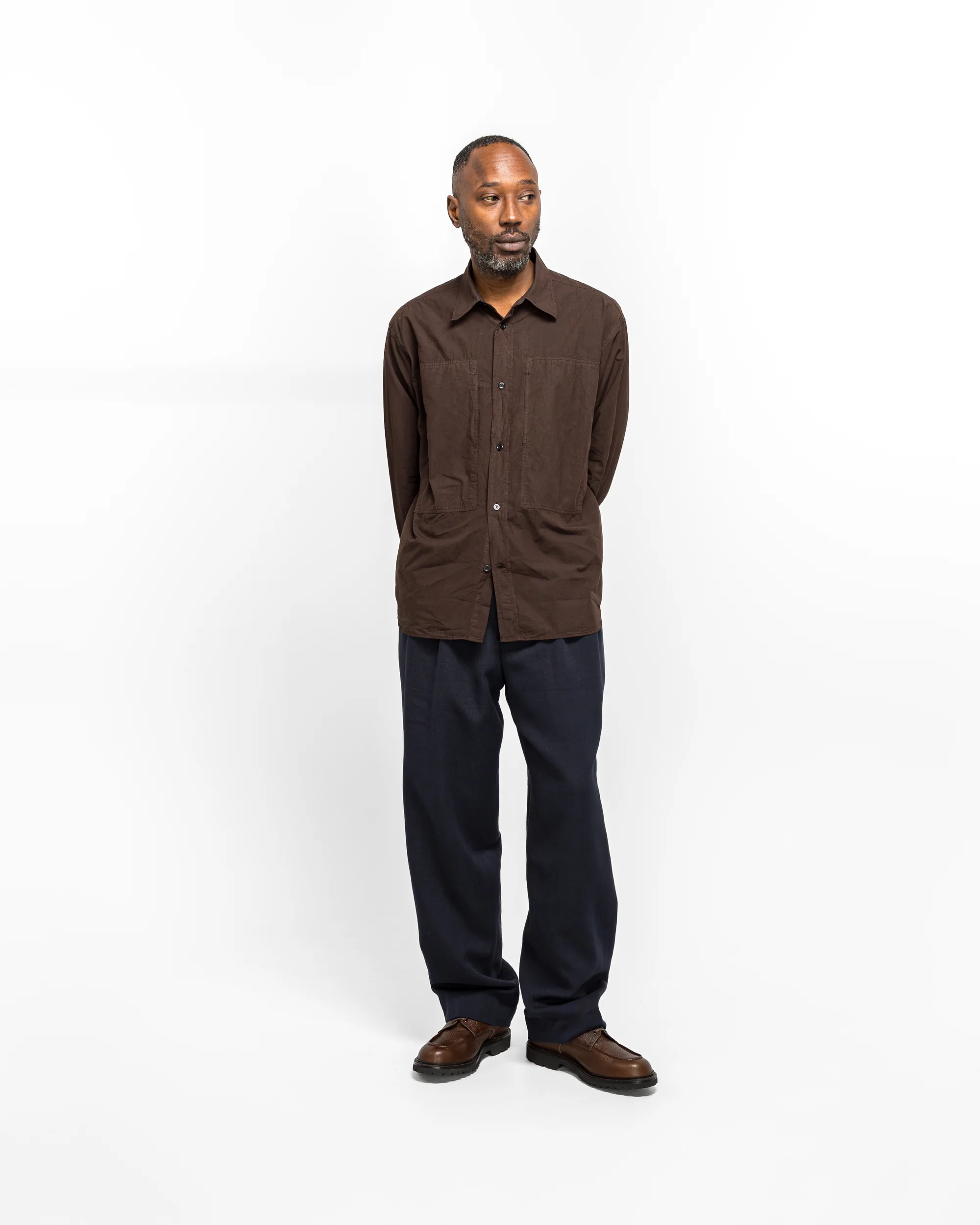 Benn Relaxed Cavalry Cotton Wool Pleated Trouser - Dark Navy - Image 5