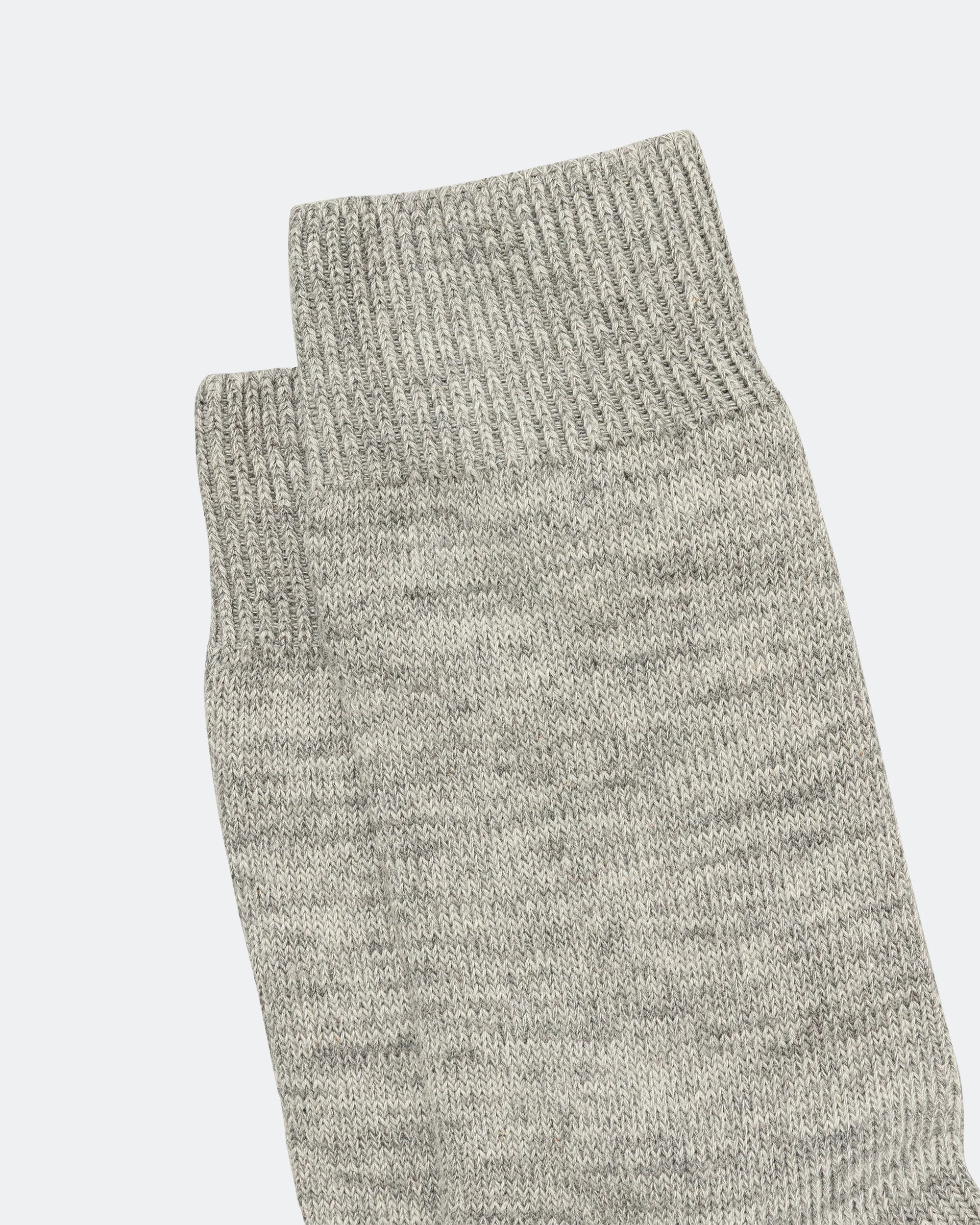 Bykle Heavy Cotton Twist Sock - Light Grey Melange - Image 3