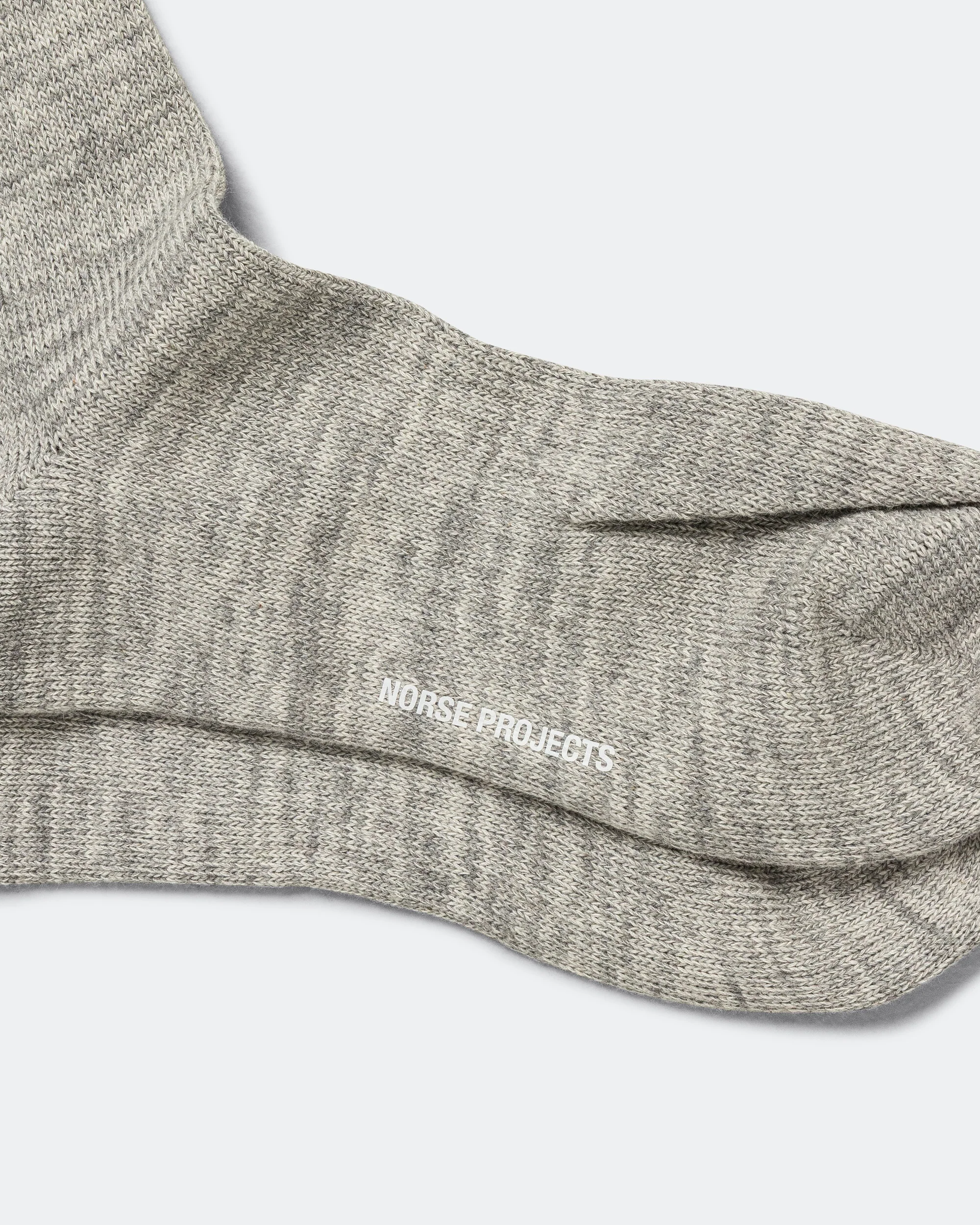 Bykle Heavy Cotton Twist Sock - Light Grey Melange - Image 4