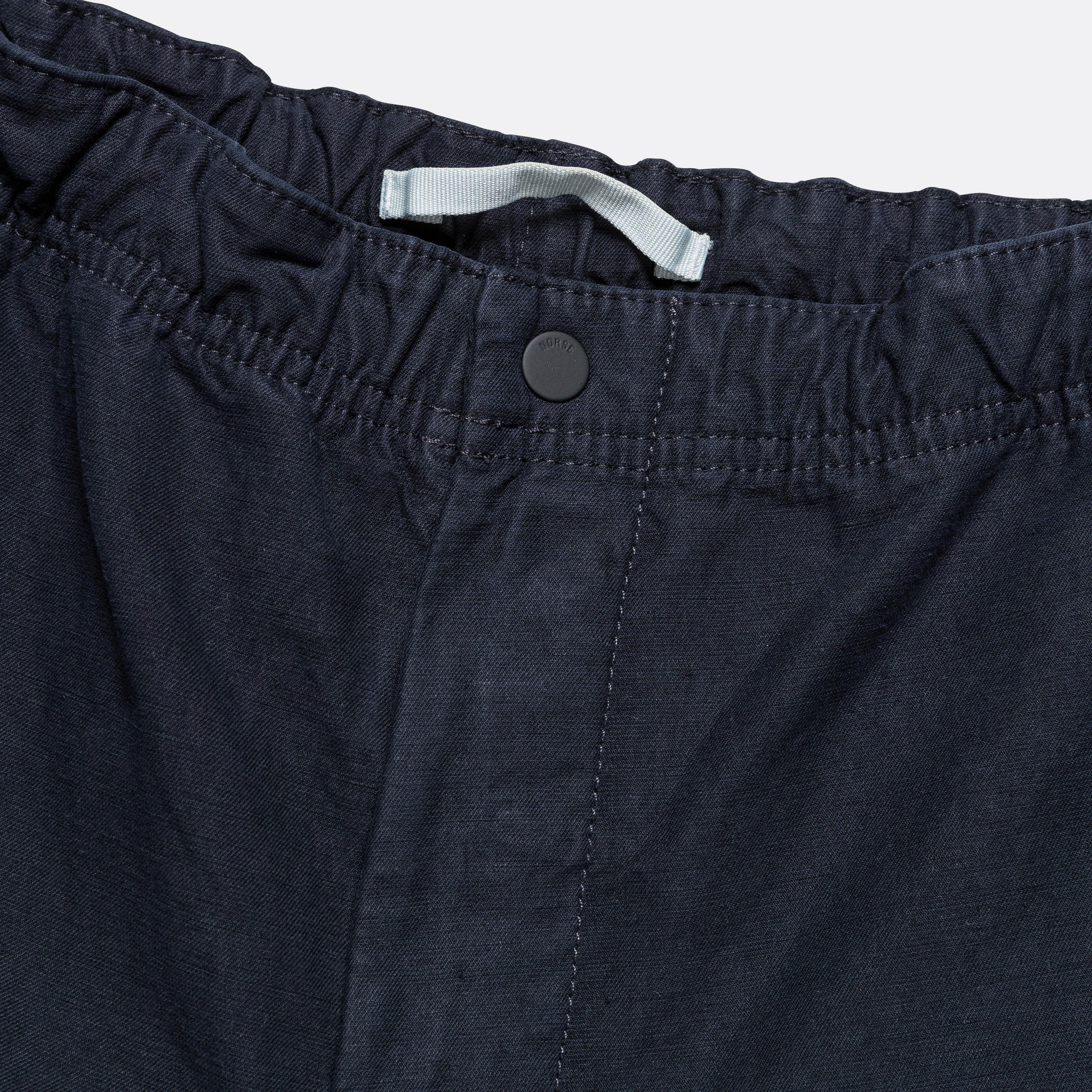 Ezra Relaxed Cotton Linen Short - Dark Navy - Image 4