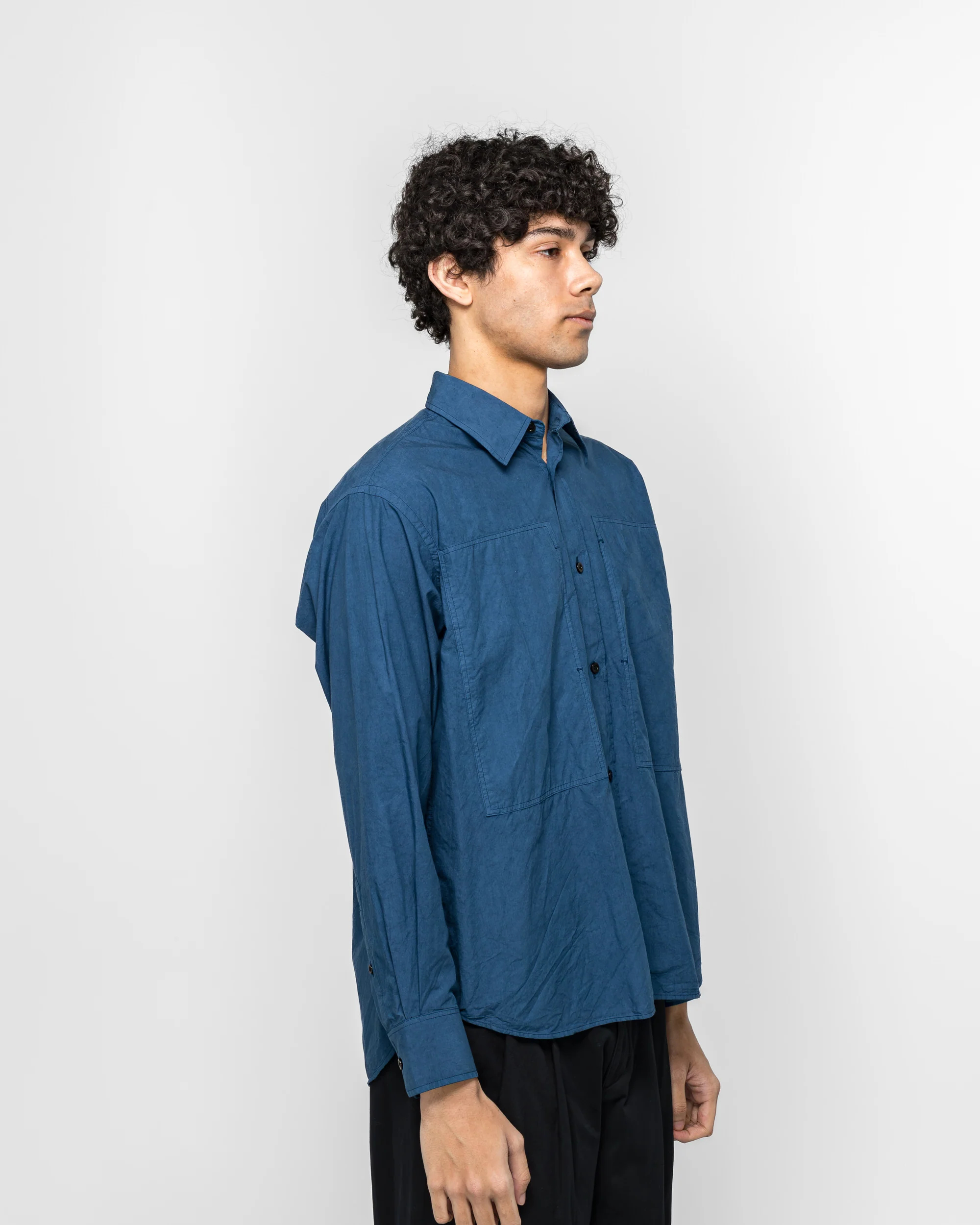 Ole Fatigue Cotton Tencel Shirt - Estate Blue - Image 3
