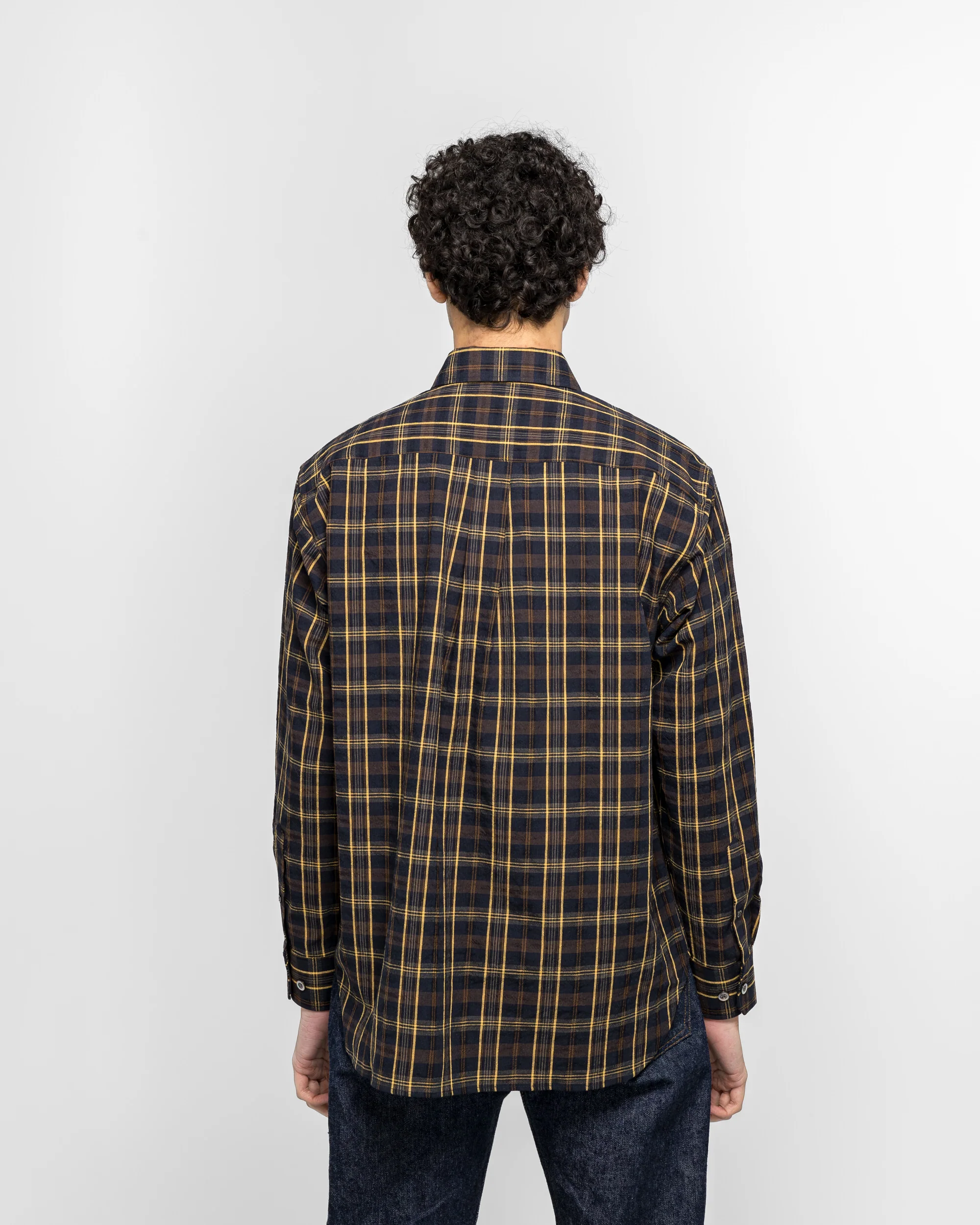 Ole Oversize Wool Check Shirt - Dark Navy - Image 4