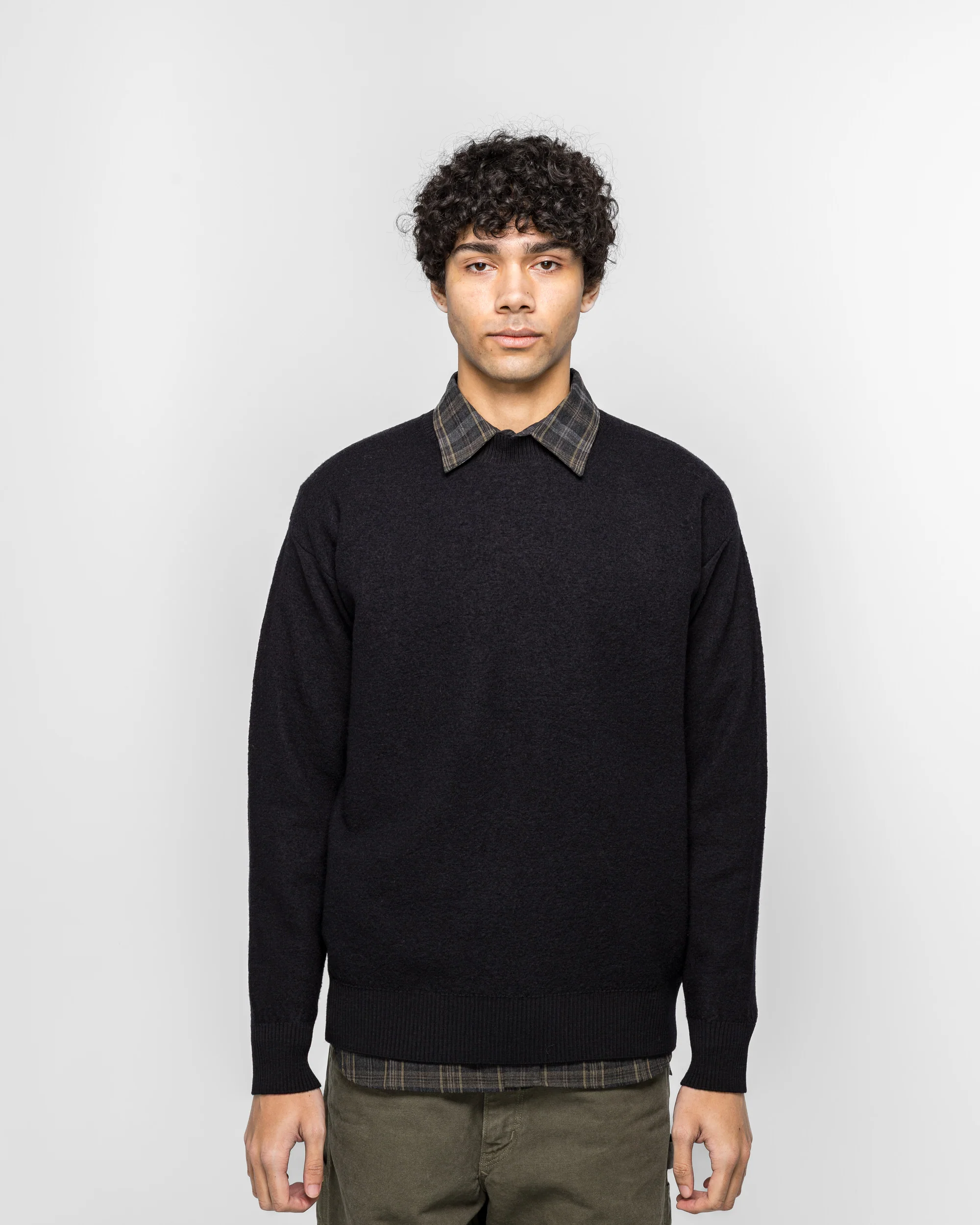 Rom Boiled Wool Crewneck - Dark Navy - Image 2
