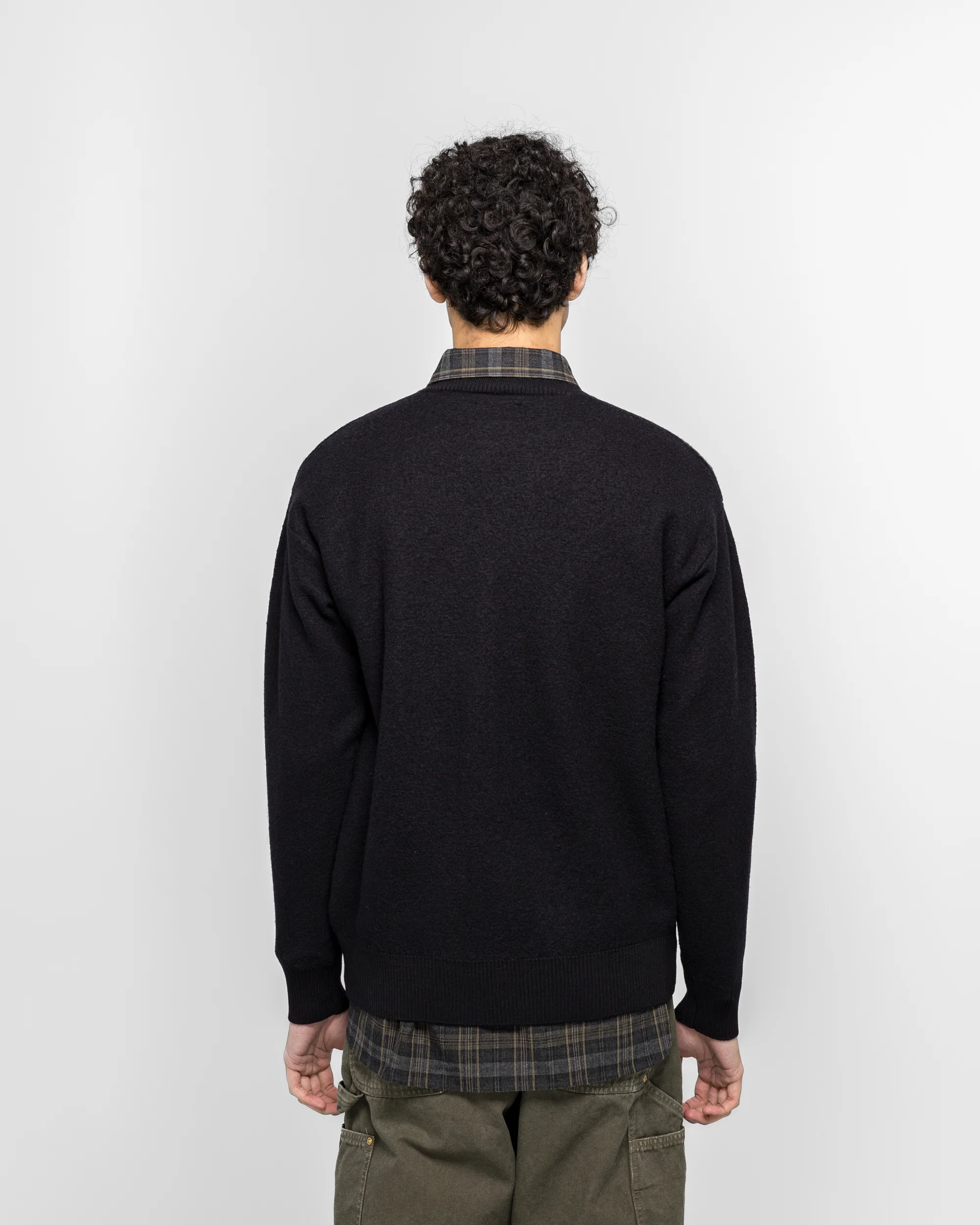 Rom Boiled Wool Crewneck - Dark Navy - Image 4