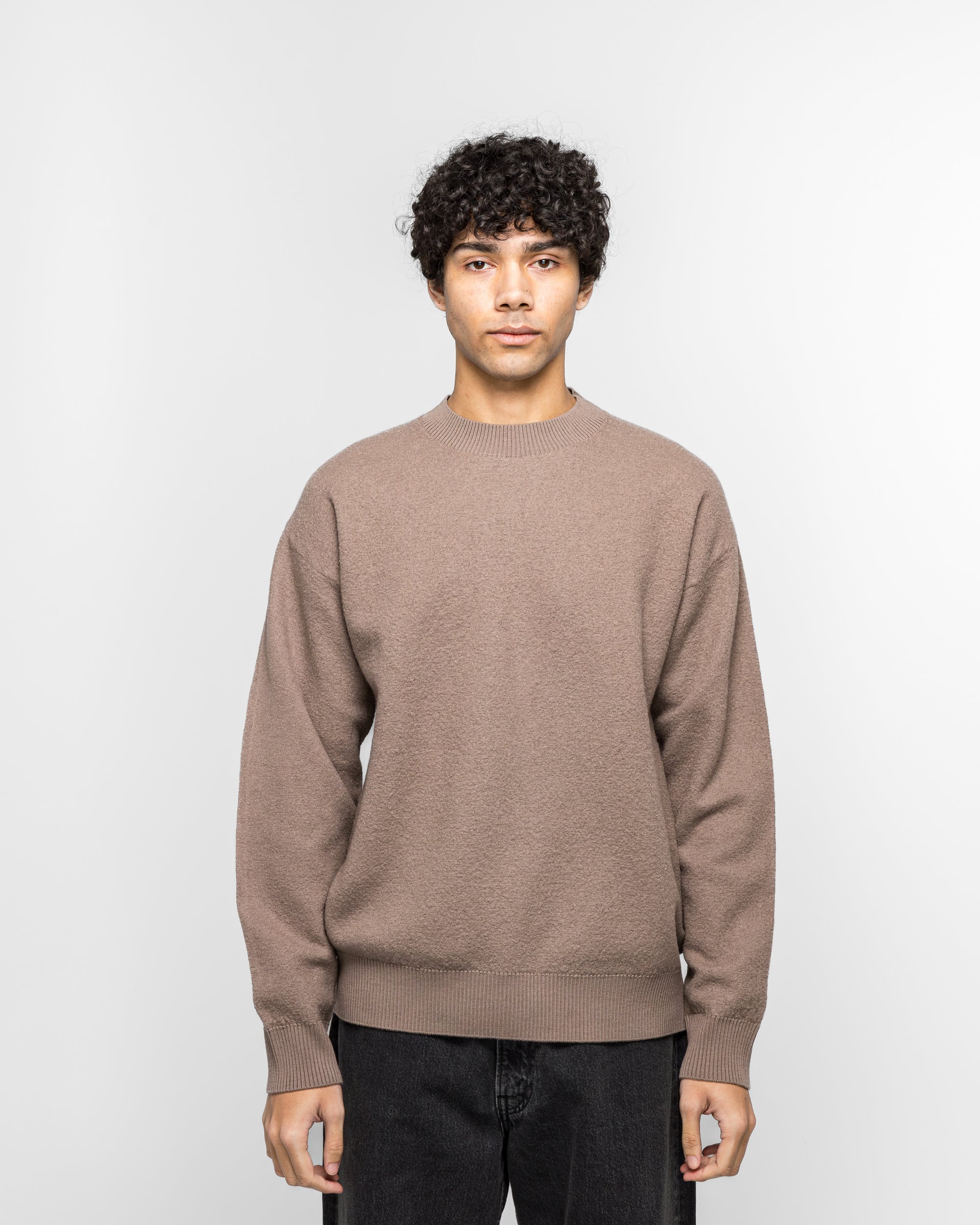 Rom Boiled Wool Crewneck - Walnut - Image 2