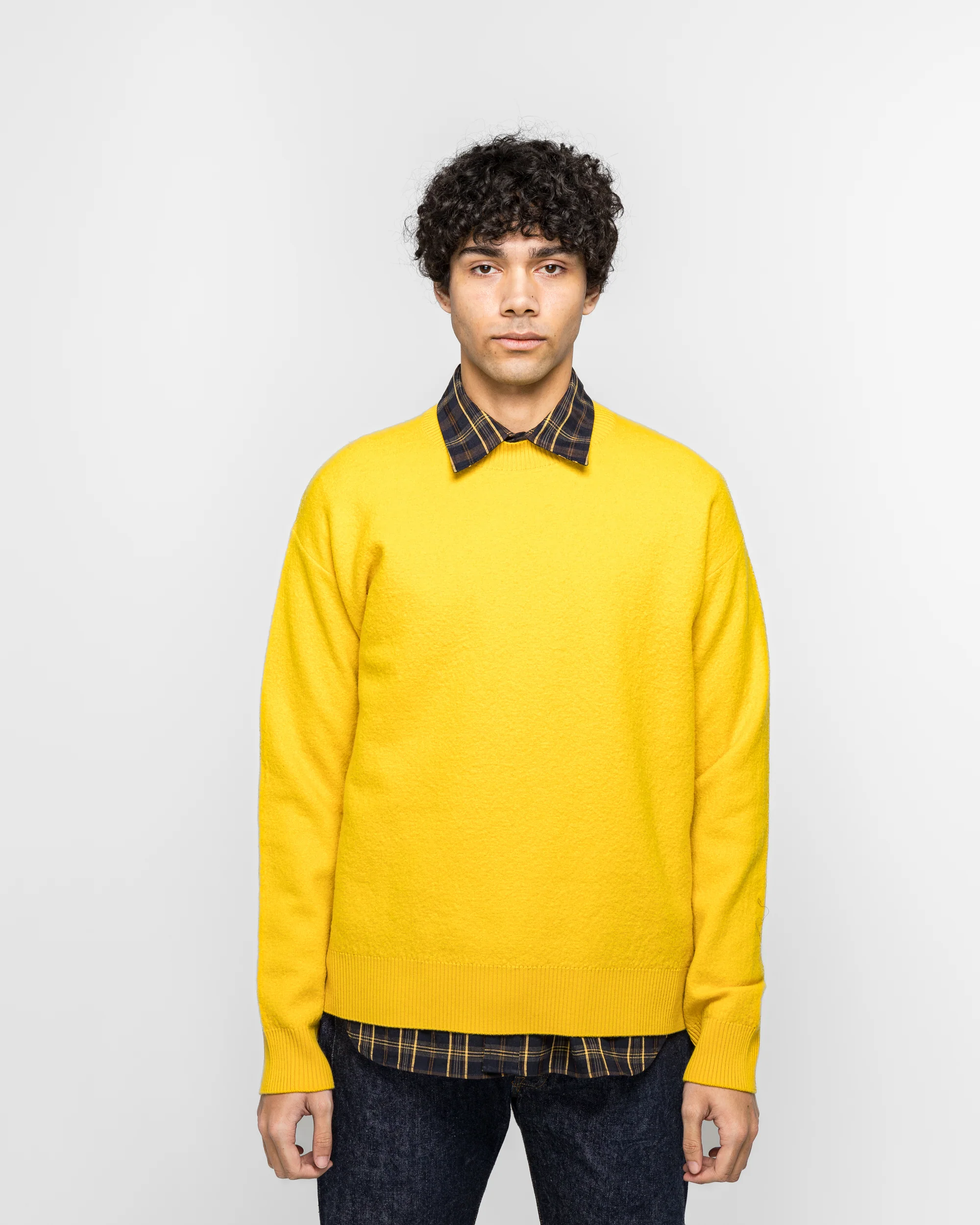 Rom Boiled Wool Crewneck - Warm Yellow - Image 2